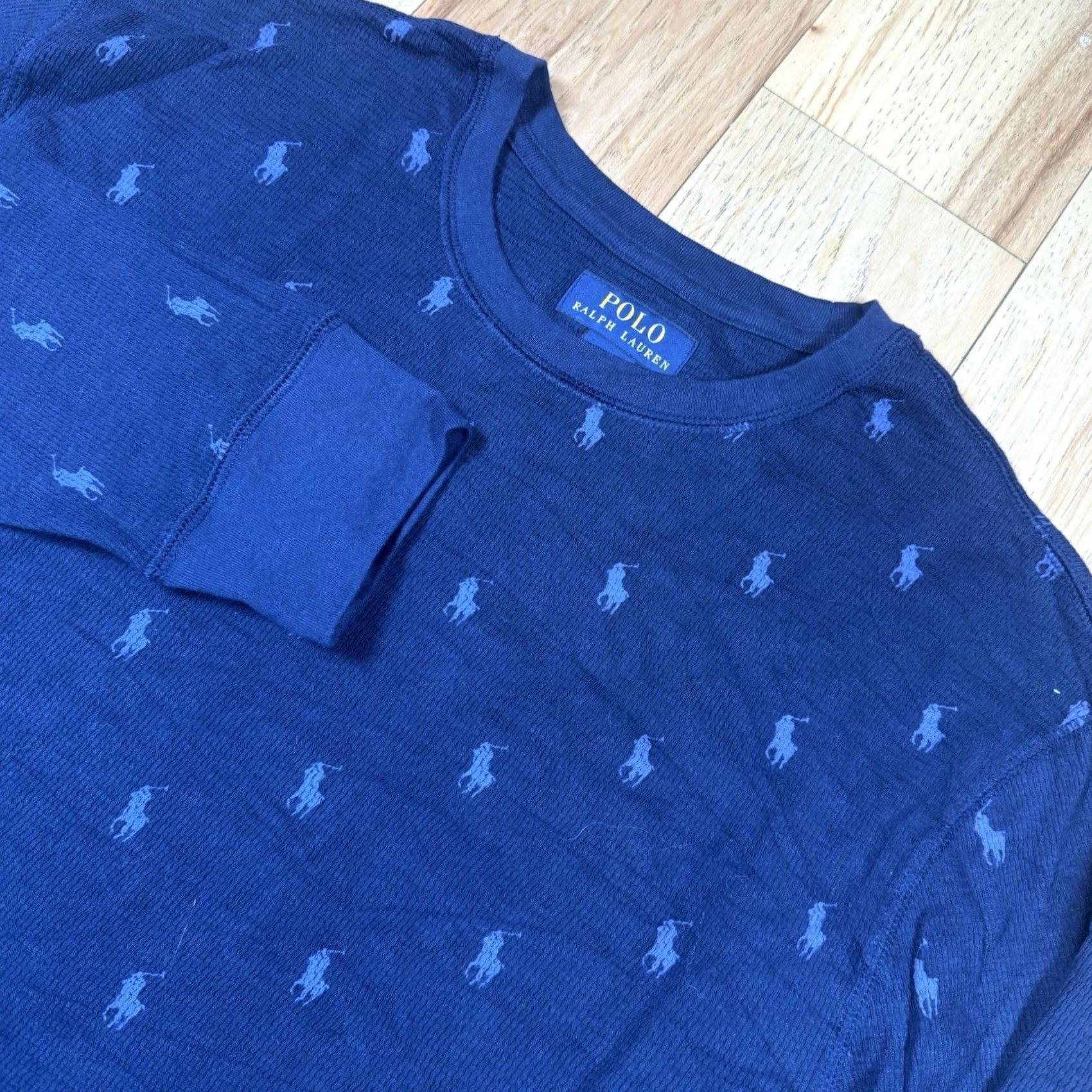 Polo Ralph Lauren Polo Ralph Lauren Sleepwear Thermal Shirt L Mens Blue All Over Pony Size US L / EU 52-54 / 3 - 2 Thumbnail