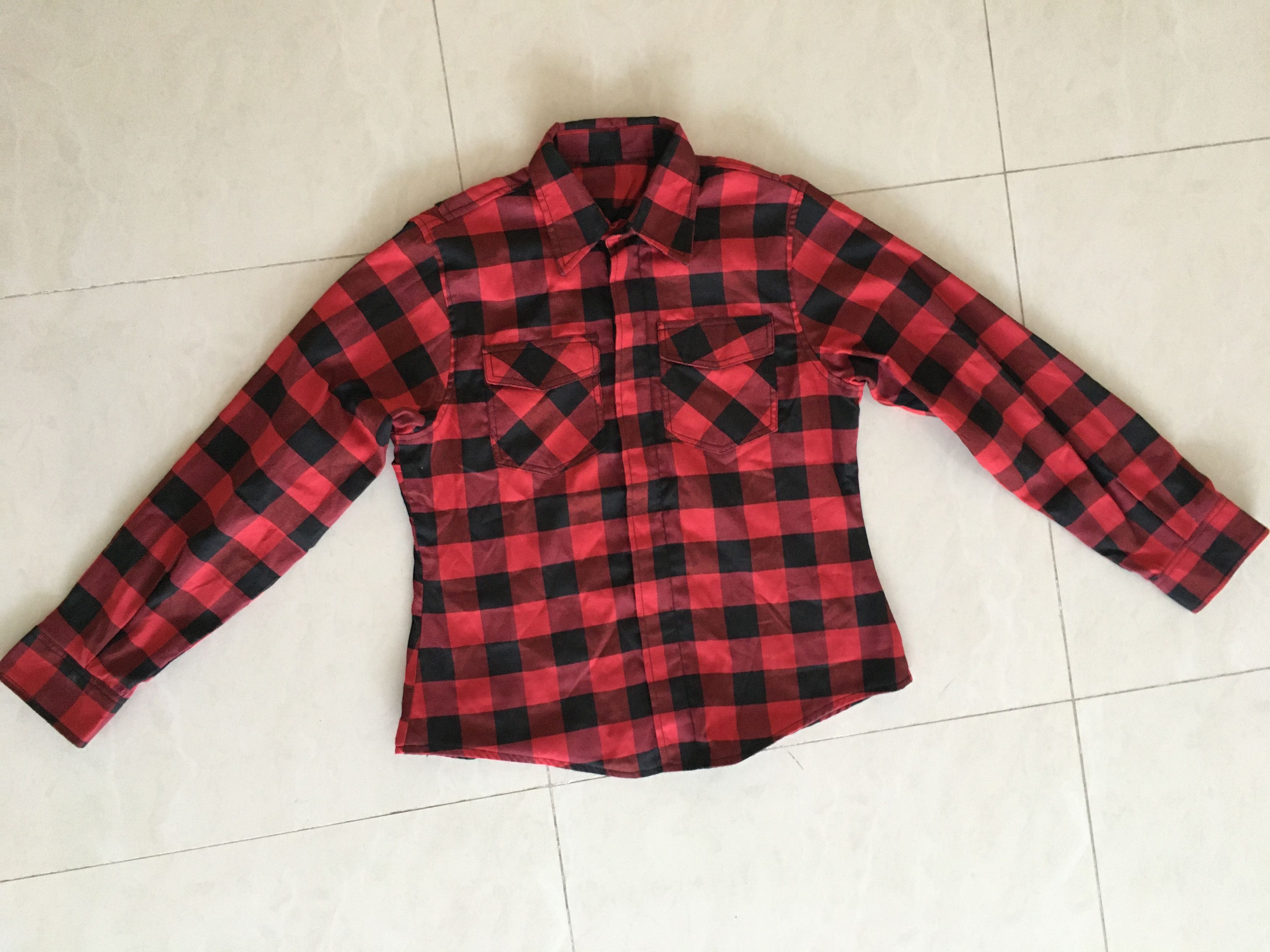 Other RIDERACT® Men's Reinforced Flannel Motorcycle Shirt Red Size US XS / EU 42 / 0 - 1 Thumbnail