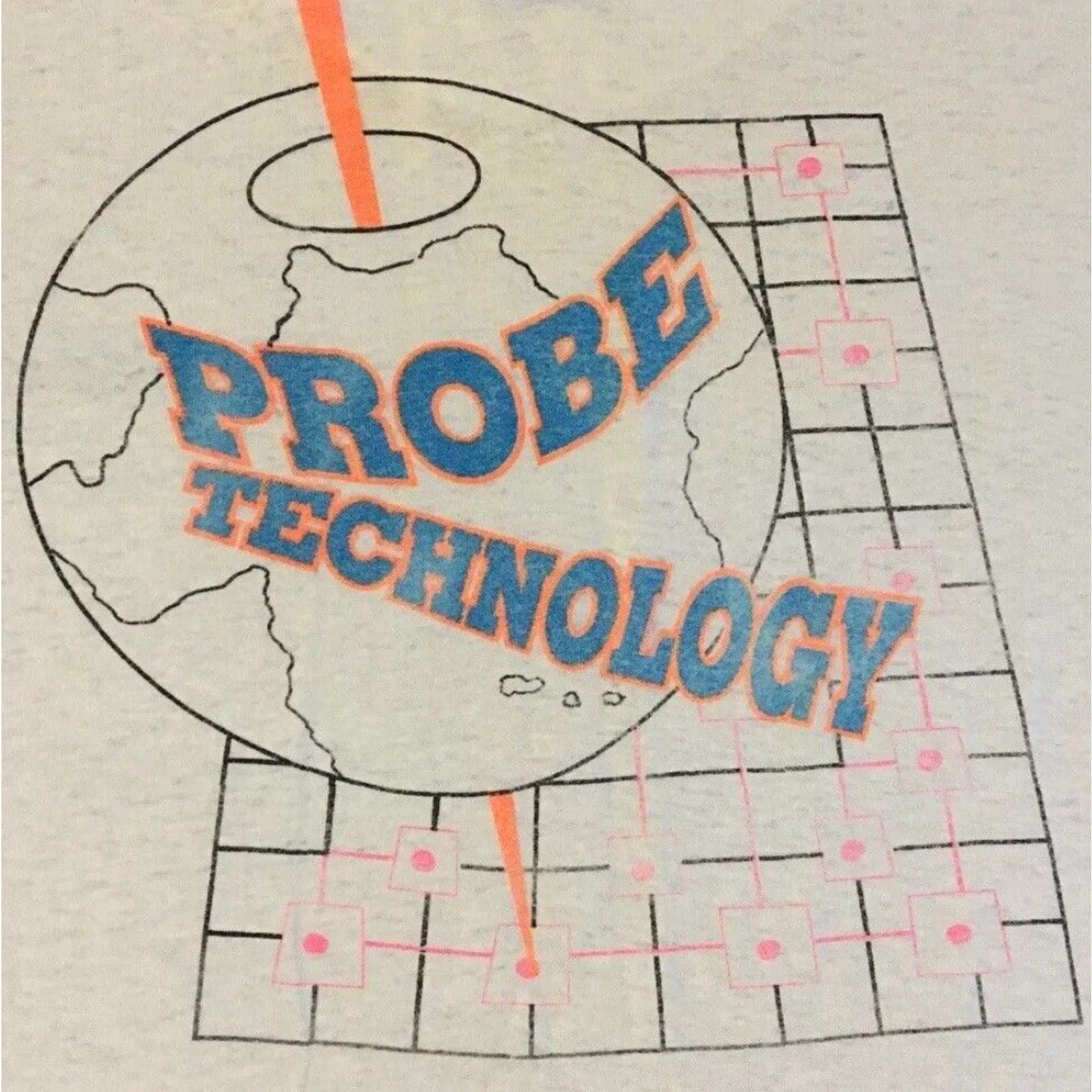 Apple VINTAGE Probe Technology Faded Distress Shirt XL White Men's T-Shirt 90s Vaporwave Grunge Tech California USA Neon 80s Retro Size US XL / EU 56 / 4 - 3 Thumbnail