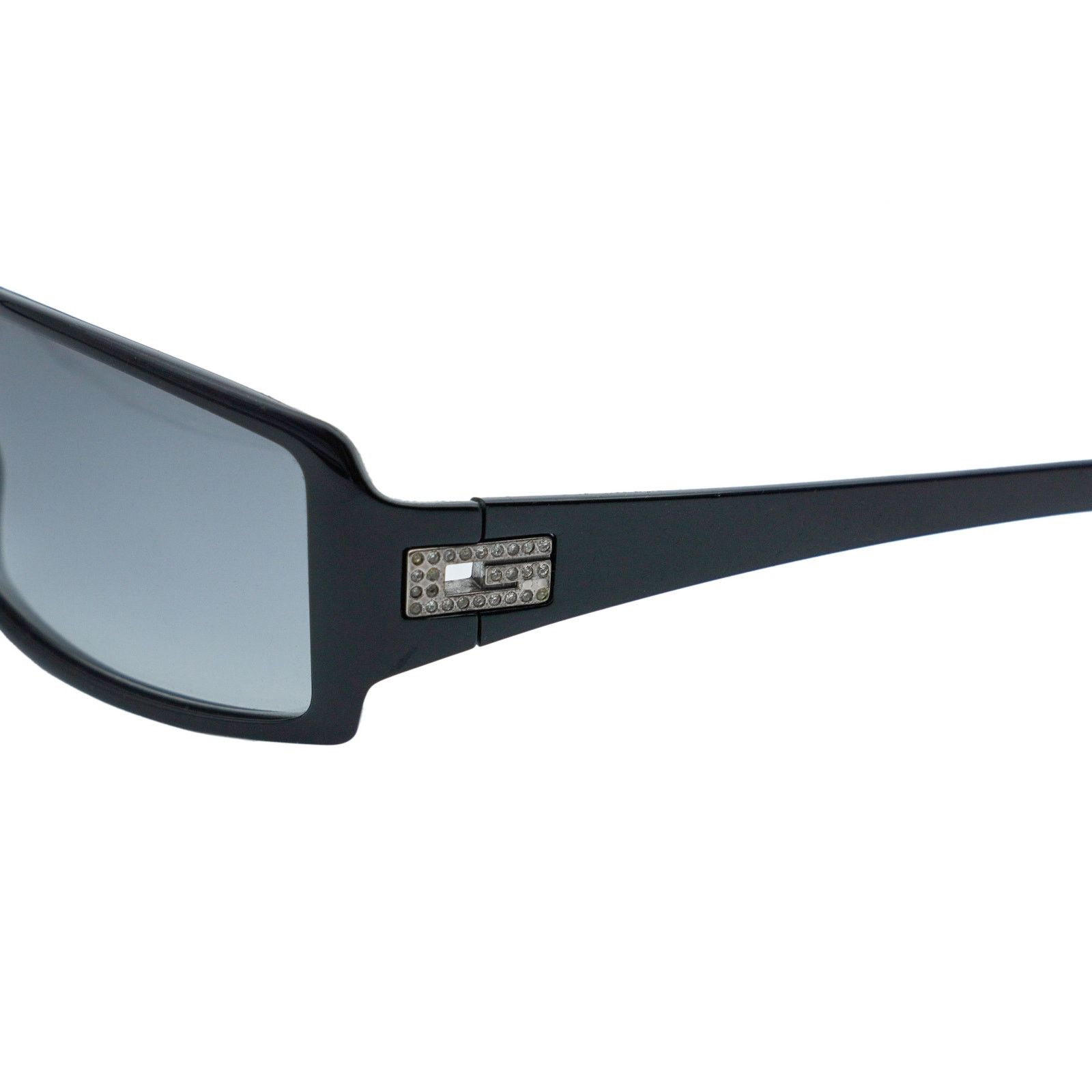 Gucci Vintage Gucci Black Strass GG Logo Rectangular Sunglasses Size ONE SIZE - 4 Thumbnail