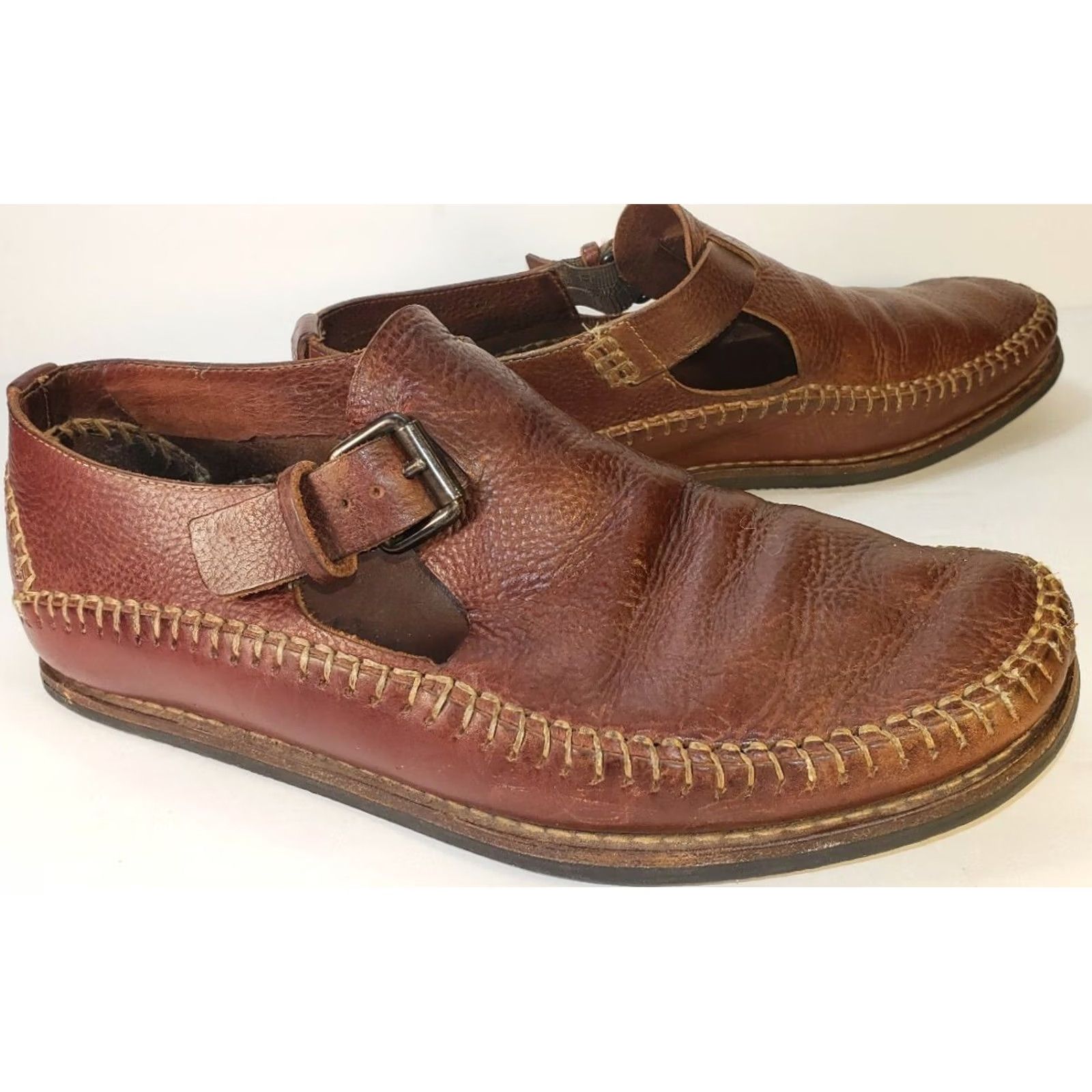 Cole Haan Cole Haan Hand Sewn Flats Loafer Mens 8.5M Brown Leather Buckle, Brass, Flat, Pre-owned, Vintage Style Size US 9 / EU 42 - 5 Thumbnail
