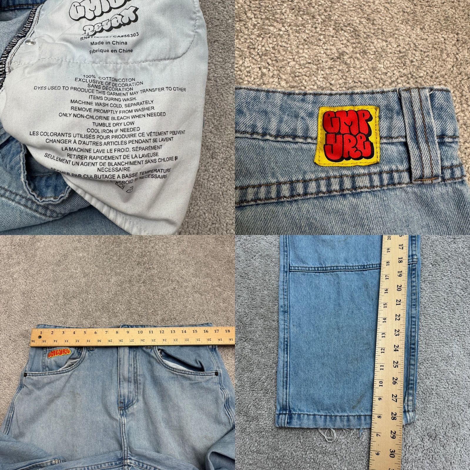 Empyre VINTAGE Empyre Y2K Relaxed Fit Carpenter Denim Jeans Womens 32 Blue Light Wash Straight Streetwear 90s Size 24" / US 00 / IT 34 - 9 Thumbnail