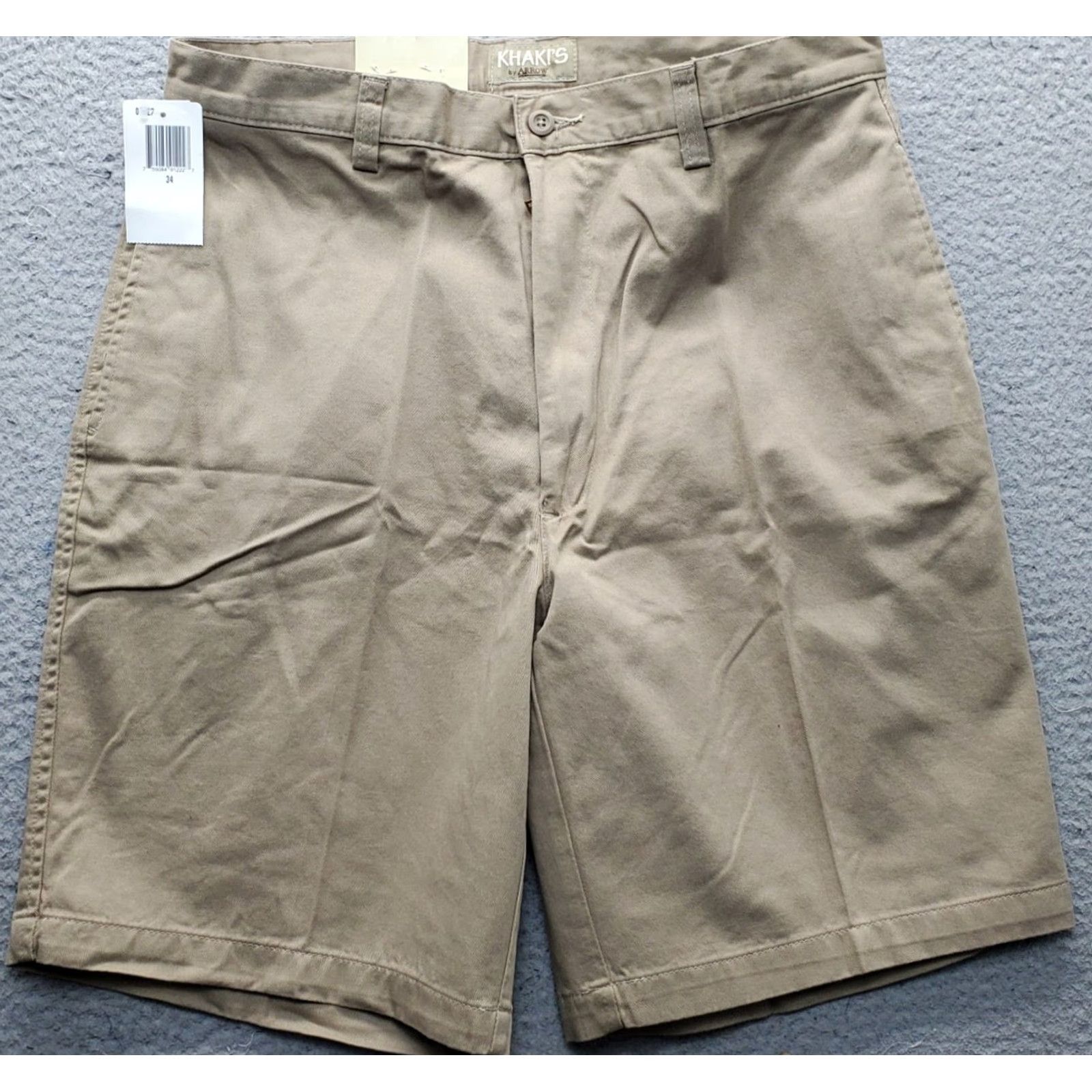 Arrow Arrow Mens Khakis Shorts 34W Brown Classic Chino Casual Comfortable Charcoal Wash Mens Size 34 Brown Khakis Shorts Arrow Size US 34 / EU 50 - 2 Thumbnail
