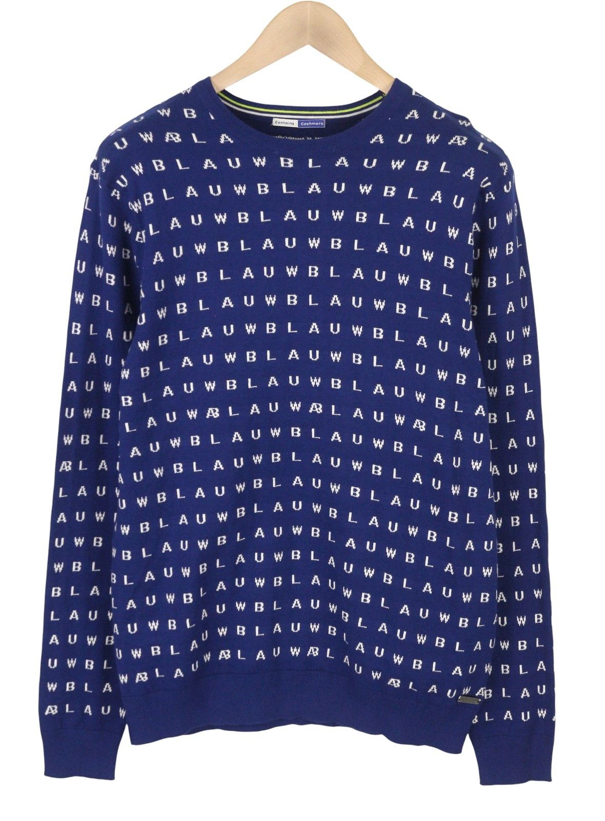 Scotch & Soda M Blue Logo Print Cotton Knit Jumper 88577 Size US M / EU 48-50 / 2 - 1 Thumbnail