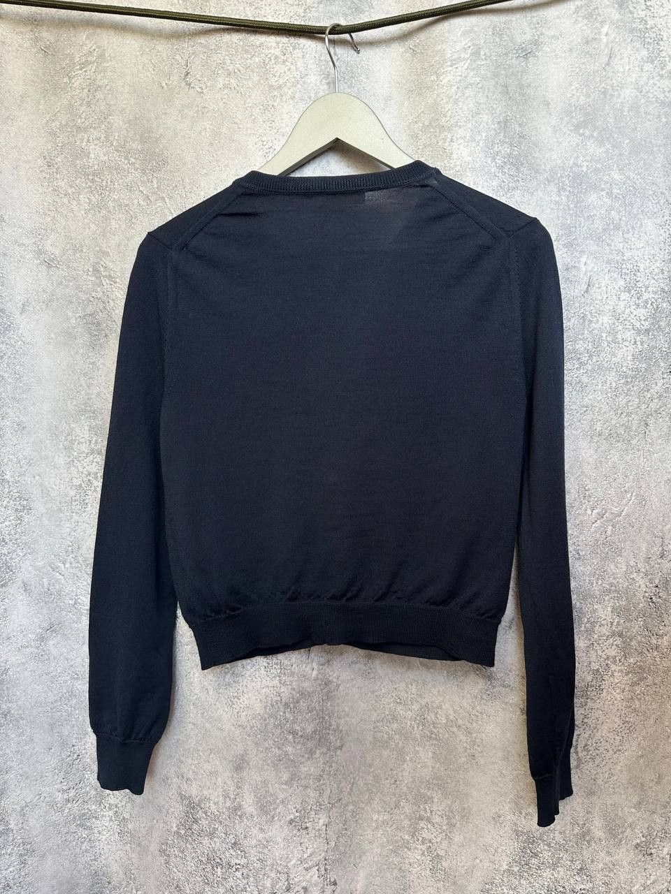 Tory Burch RRP $500 Tory Burch Merino Wool Cardigan Navy Blue Sweater Size L / US 10 / IT 46 - 3 Thumbnail