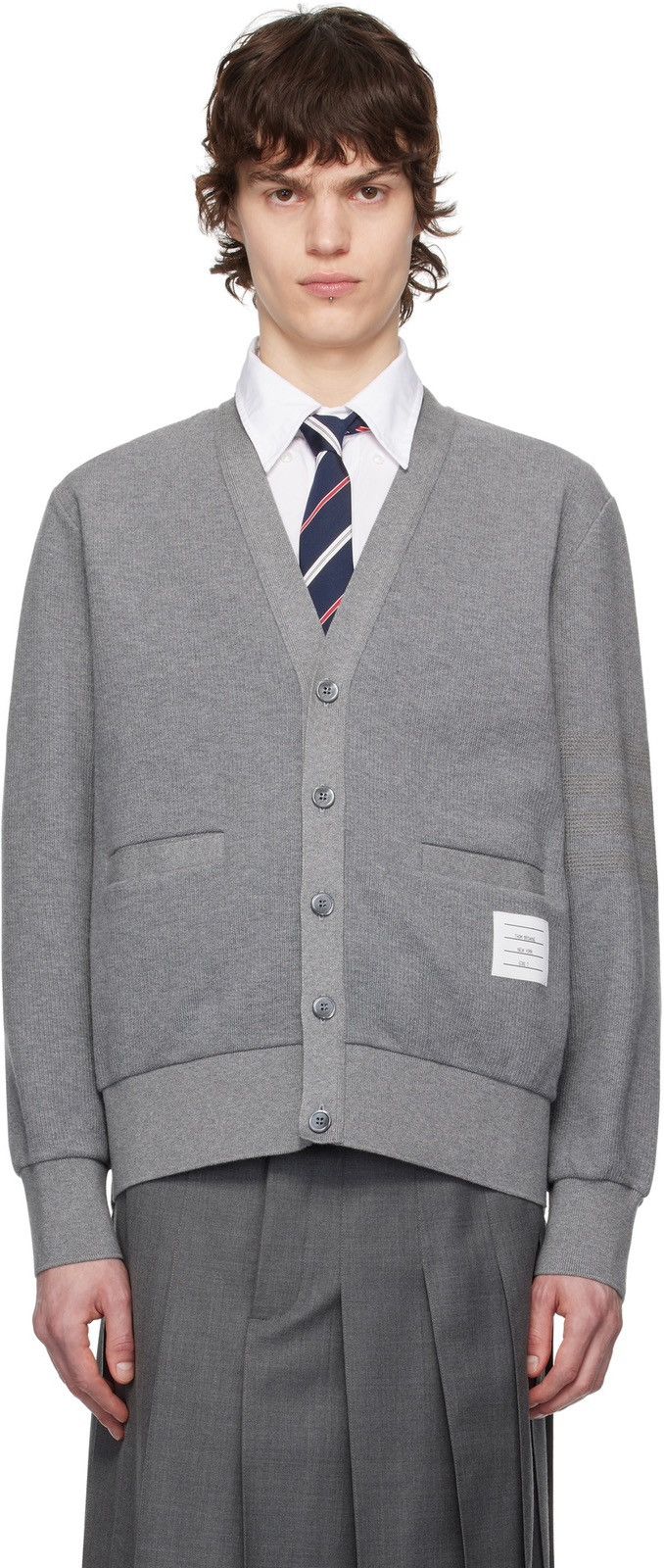 Thom Browne V Neck Cardigan - size 7 Size US XXL / EU 58 / 5 - 4 Thumbnail
