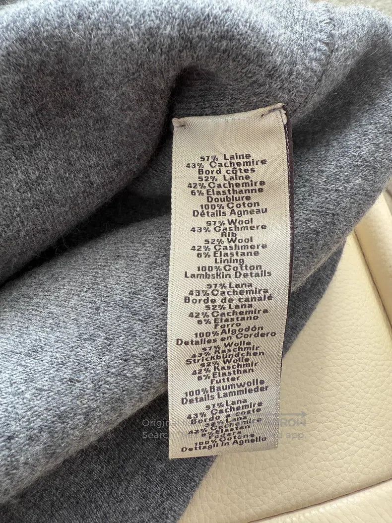 Hermes Hermes Gray men's lambswool pocket sweatshirt Size US S / EU 44-46 / 1 - 8 Thumbnail