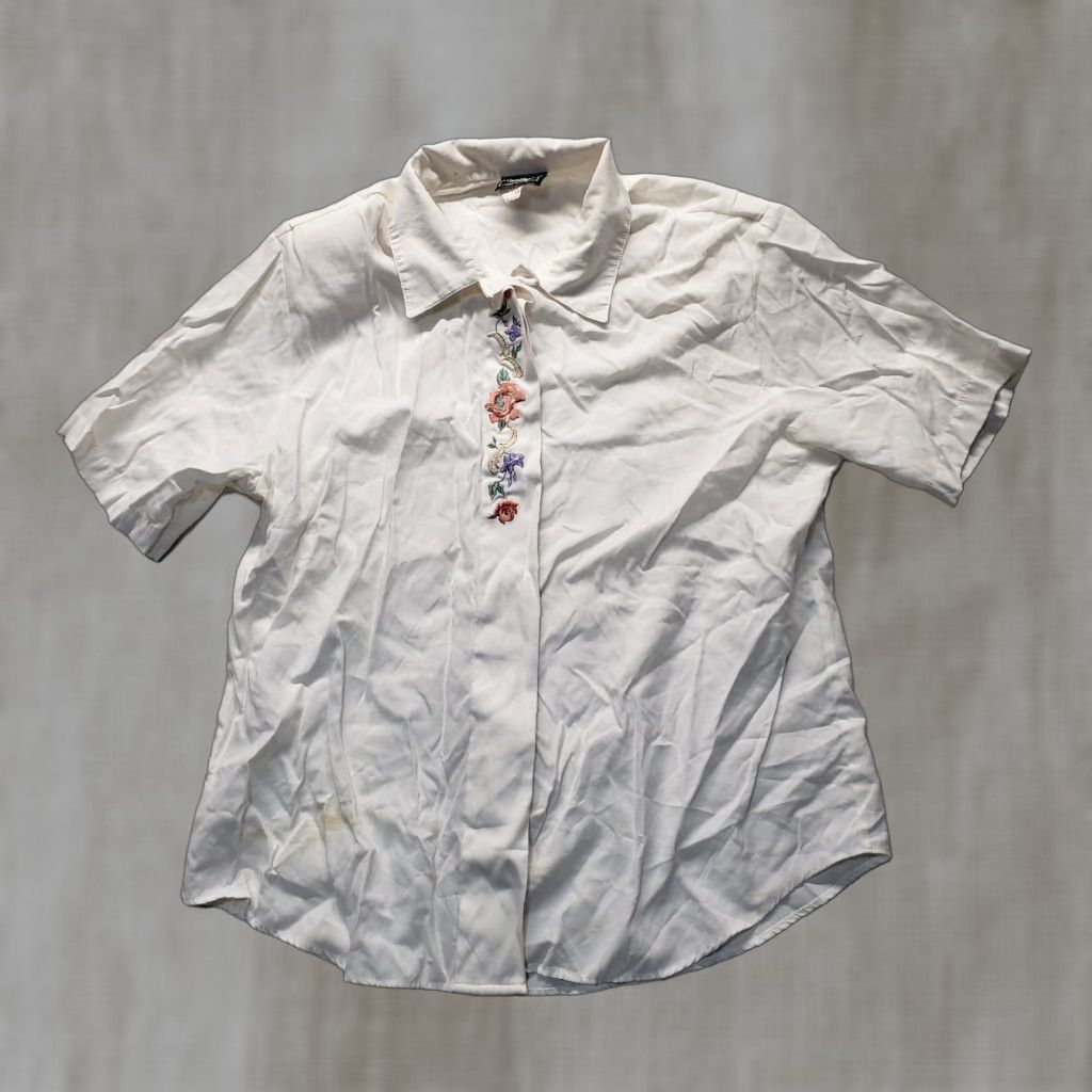Vintage SOUTHERN LADY Shirt Blouse Button-Up Collared Floral White 18 Womens Size XXL / US 16-18 / IT 52-54 - 1 Thumbnail
