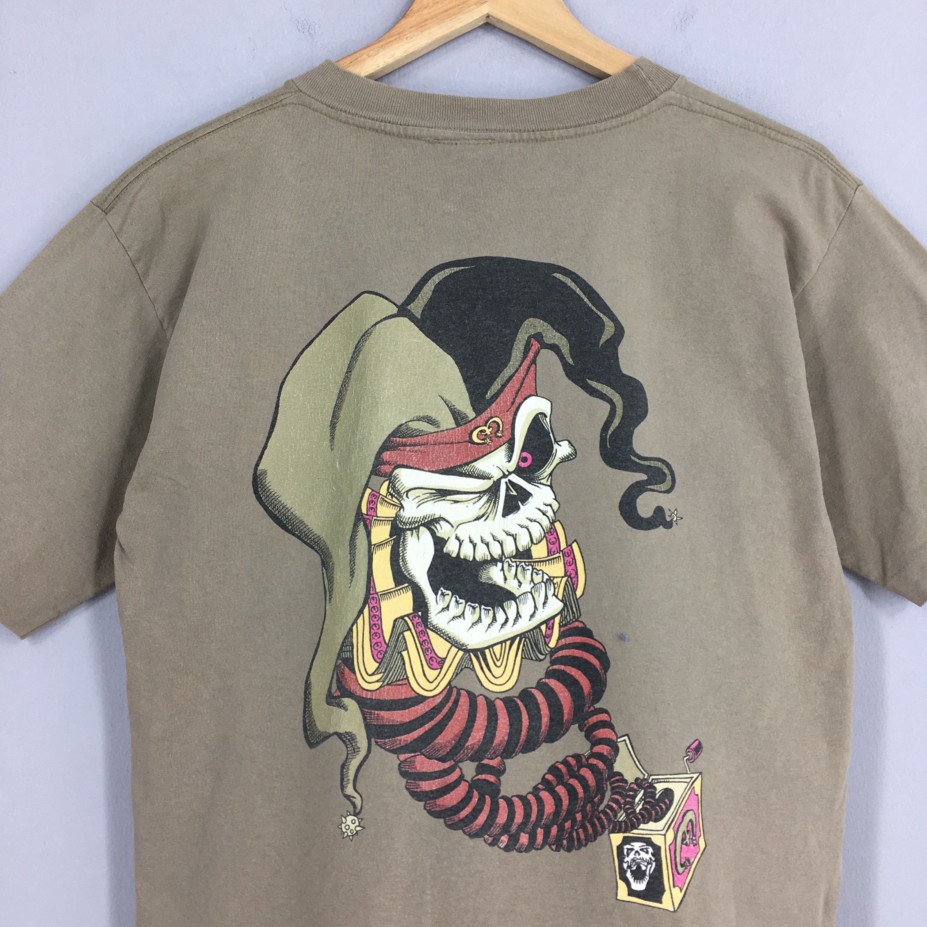 Bullhead Denim Co. Vintage Bullhead Brown Creepy Skull Clown T shirt Medium Size US M / EU 48-50 / 2 - 7 Thumbnail