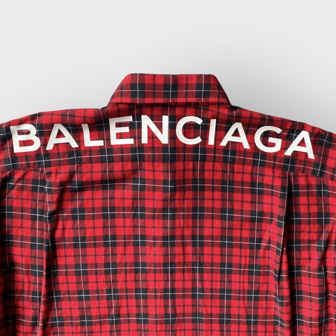 Balenciaga Balenciaga Red Pliad Logo Oversize Shirt Size US M / EU 48-50 / 2 - 1 Thumbnail