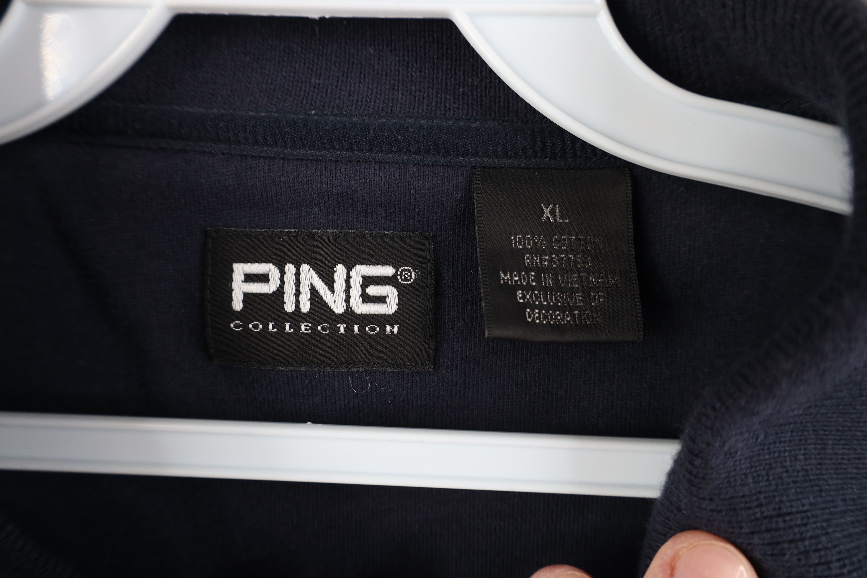 PING Vintage 90s Ping Golf Collared Golfing Polo Shirt Navy Blue Size US XL / EU 56 / 4 - 11 Thumbnail