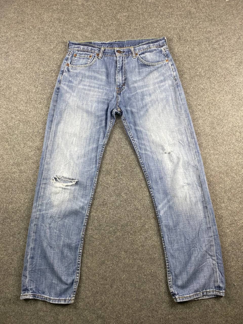 Levi's levis 505 soft distressed denim nice design Size US 34 / EU 50 - 6 Thumbnail