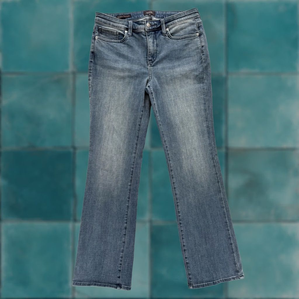 NYDJ NYDJ Womens Bootcut Jeans 8 Blue Medium Wash Mid Rise Stretch Shaping Size 30" / US 8 / IT 44 - 1 Thumbnail