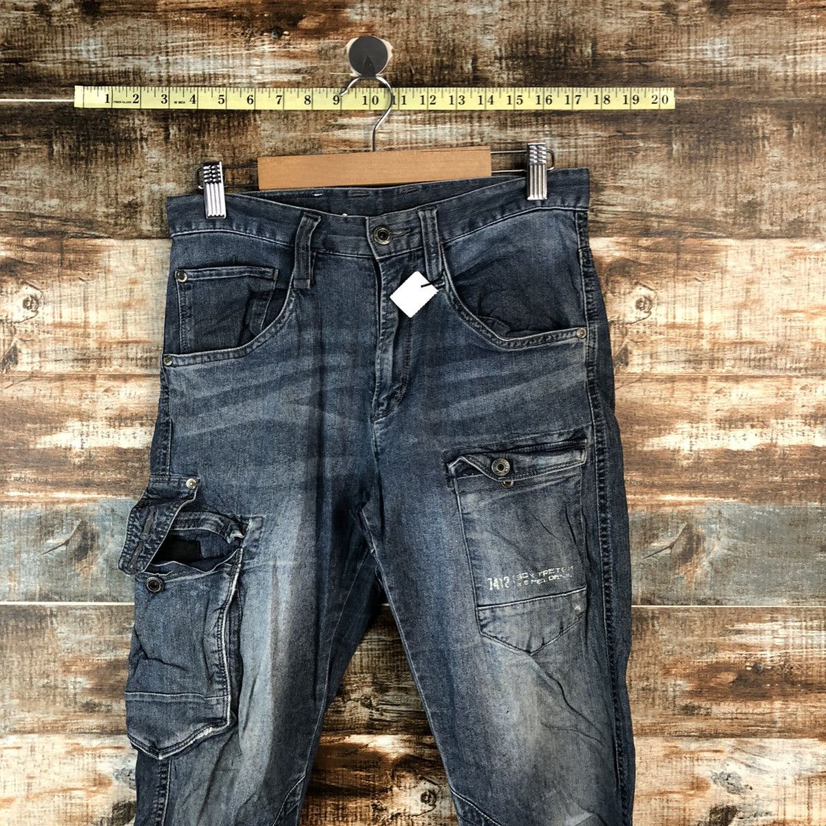 Japanese Brand Iz Frontier Blue Multipocket ripped Denim Pants #A2162 Size US 29 - 4 Thumbnail