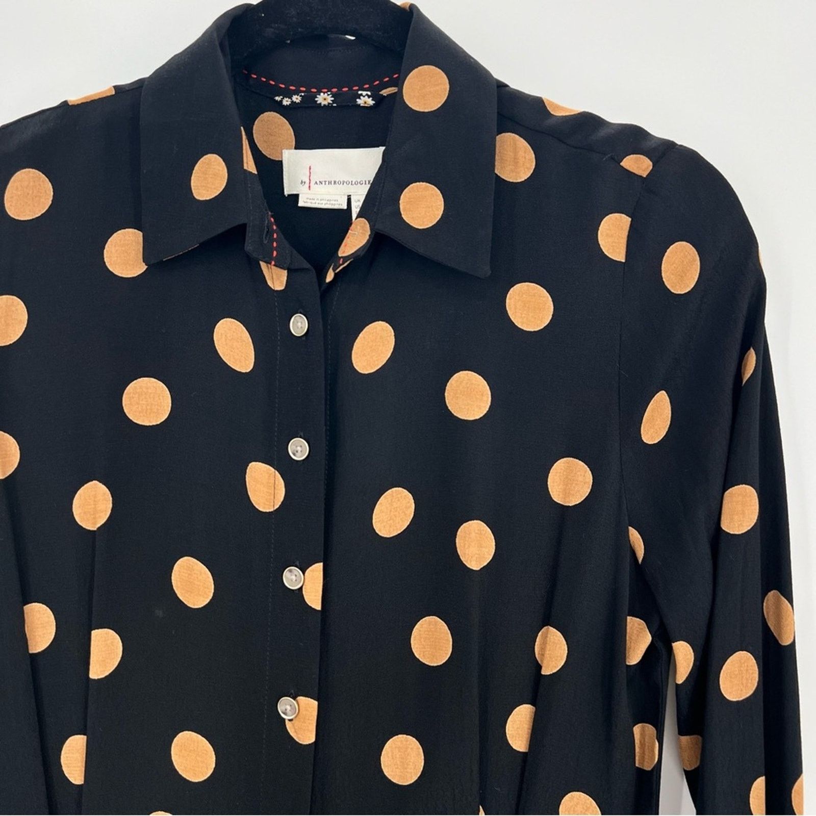 Anthropologie NWT Anthropologie Loveland Wide-Leg Jumpsuit Polka Dots 4 Size 27" / US 4 / IT 40 - 6 Thumbnail