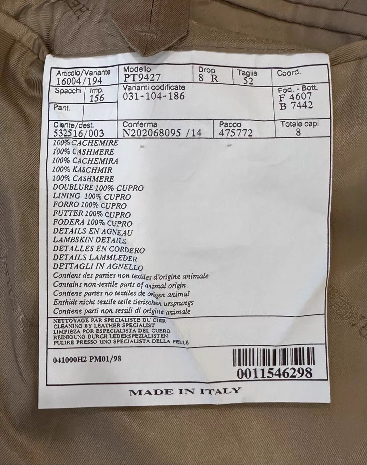 Hermes Hermes Men's Brown Cashmere Double Pocket Coat 52 Size US L / EU 52-54 / 3 - 6 Thumbnail