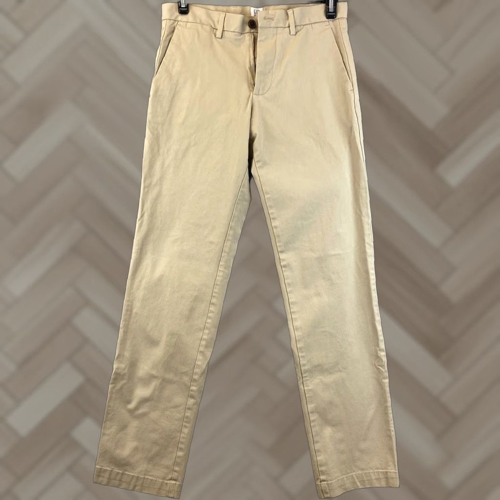 Gap VINTAGE Gap Mens Chino Pants - Flat Front Slim Fit Casual Cotton Blend Size 30x32 Beige Size US 30 / EU 46 - 1 Thumbnail