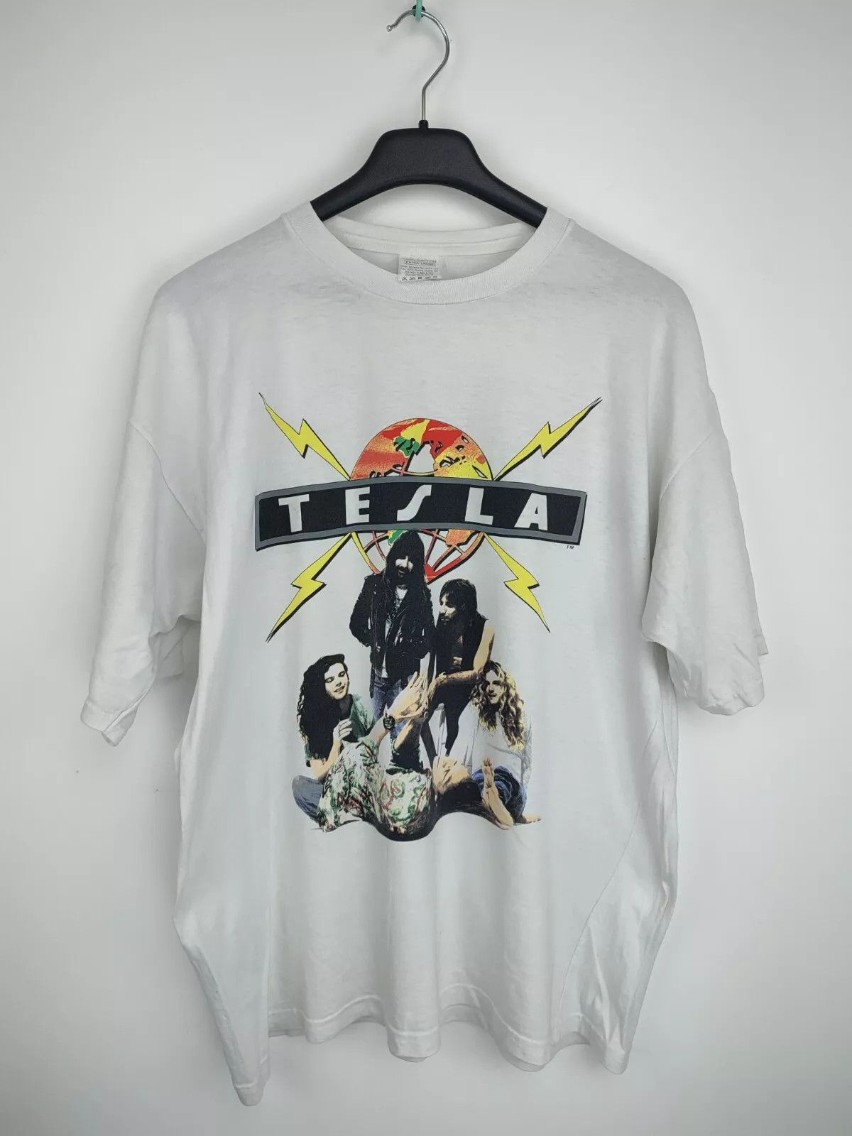 Vintage Vintage Tesla Psychotic European Tour 1991 t shirt Size US XL / EU 56 / 4 - 13 Thumbnail