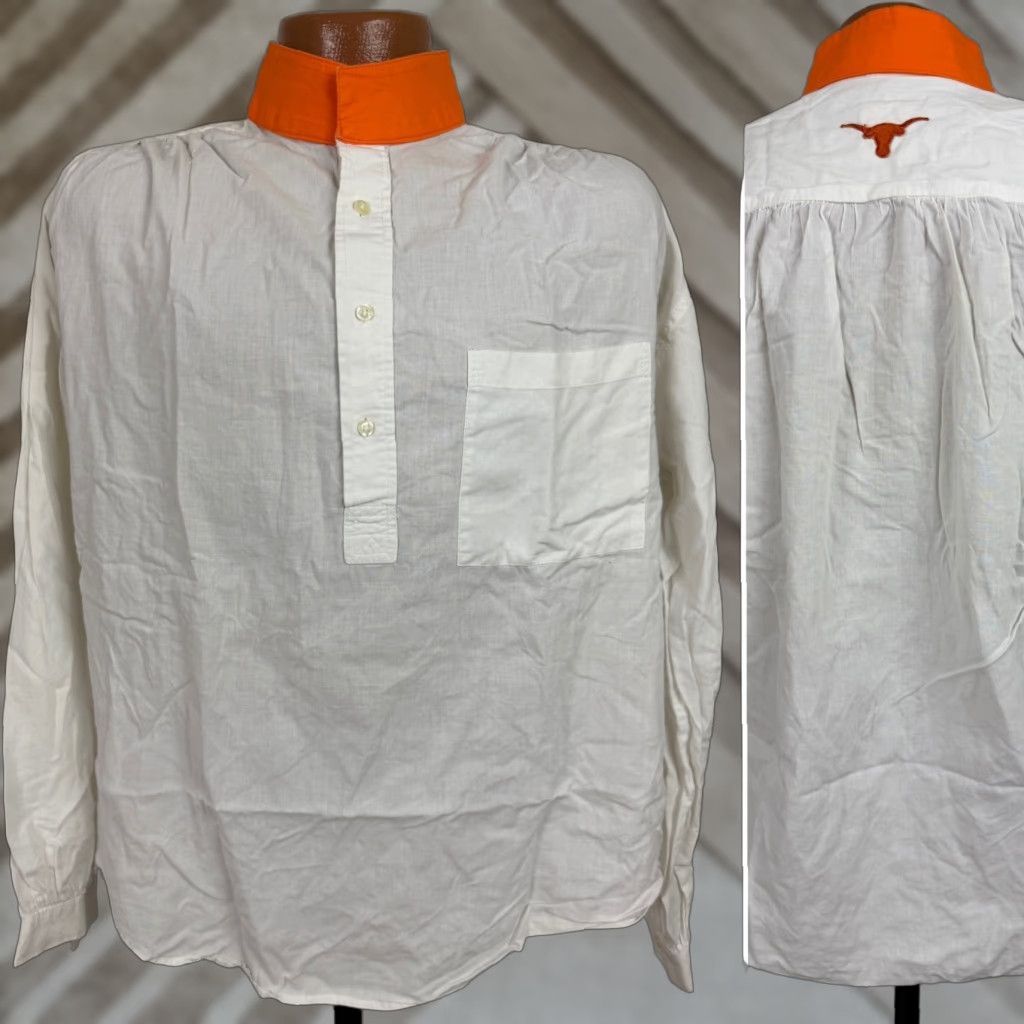 Vintage VINTAGE Wah Maker Shirt Men M Texas Longhorns Frontier Band Collar Pullover USA Size US M / EU 48-50 / 2 - 1 Thumbnail