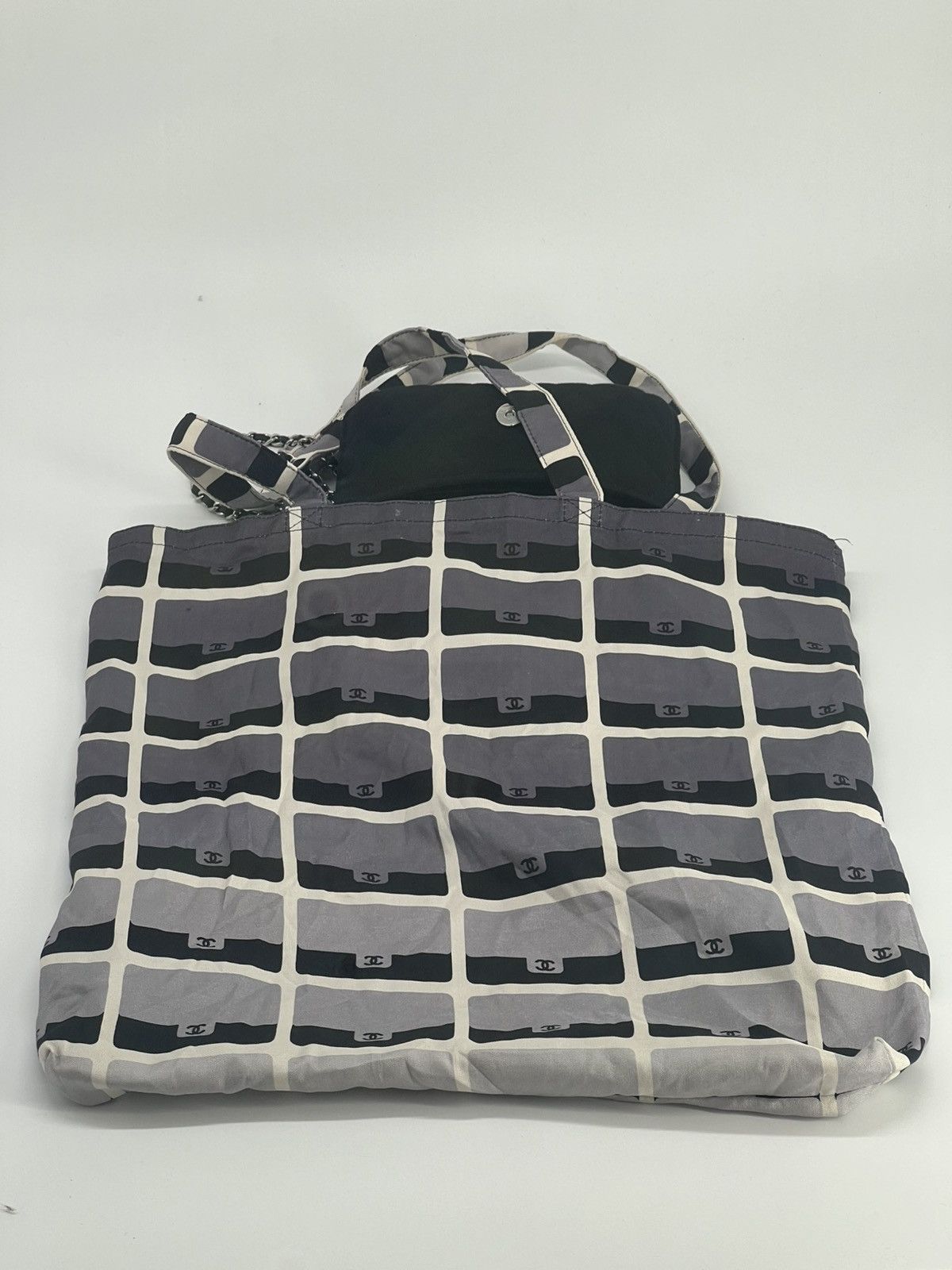 Chanel Chanel Quilted Fabric Foldable Tote Chain Strap Bag Size ONE SIZE - 12 Thumbnail