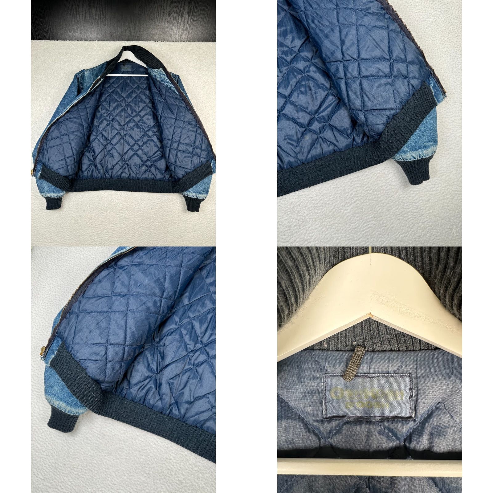 Vintage VINTAGE OshKosh B'gosh Bomber Jacket Denim Men's Medium - Faded Distressed, Blue, Zipper, Outdoor, 90s, Jacket, Mens Size US M / EU 48-50 / 2 - 8 Thumbnail