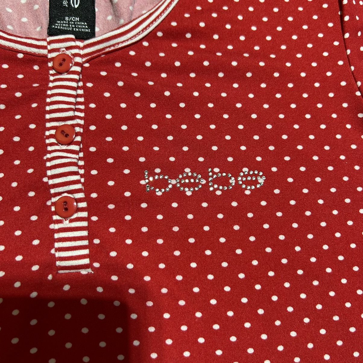 Bebe × Designer Bebe Sleepwear Pajama Shirt Henley Women's Small Polka Dot Size S / US 4 / IT 40 - 2 Thumbnail