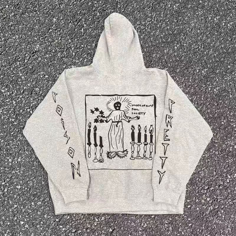 Vintage Grey washed vintage angel print hoodie Size US M / EU 48-50 / 2 - 1 Thumbnail