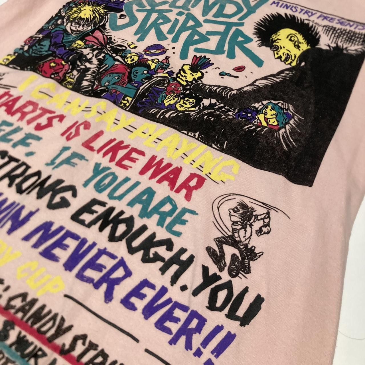 Hysteric Glamour Candy Stripper punk graphic pink cotton t-shirt print Size L / US 10 / IT 46 - 3 Thumbnail