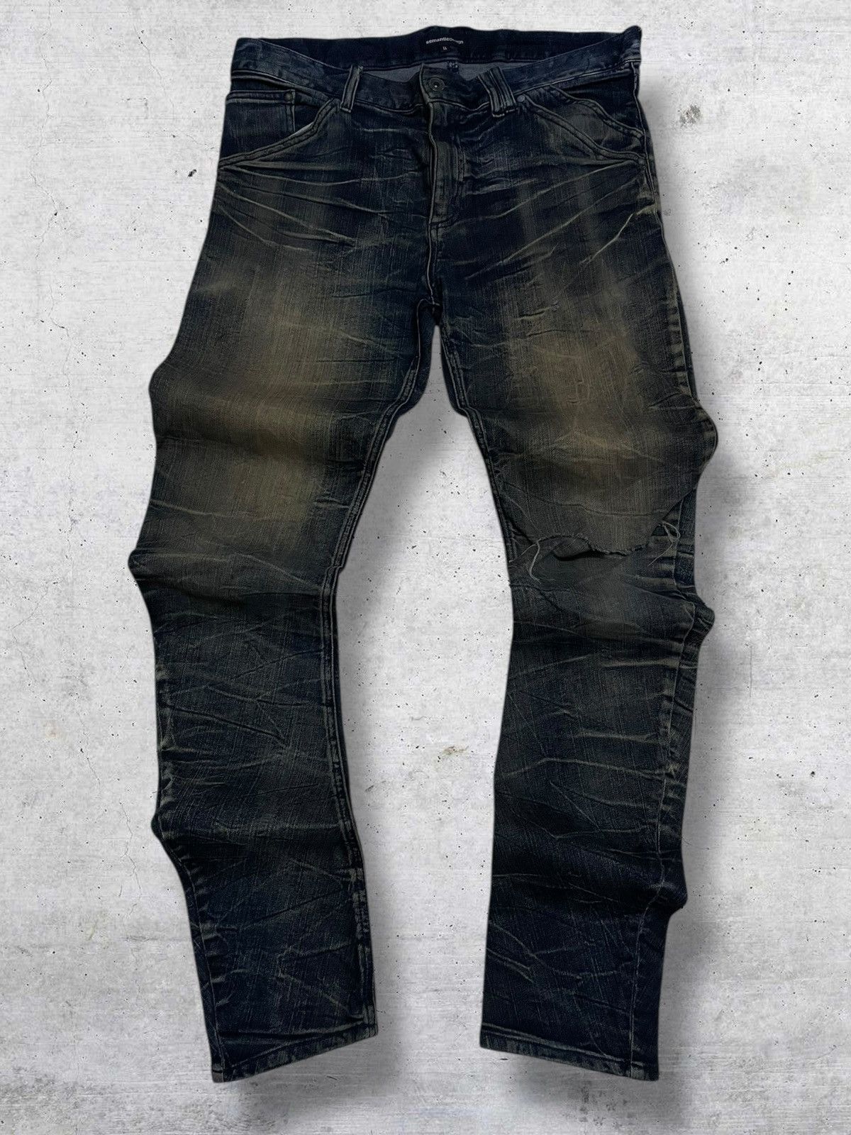 semanticdesign VINTAG SEMANTIC DESIGN OG JAPAN DESIGNER MUDWASH PUNK DENIM Size US 34 / EU 50 - 1 Thumbnail