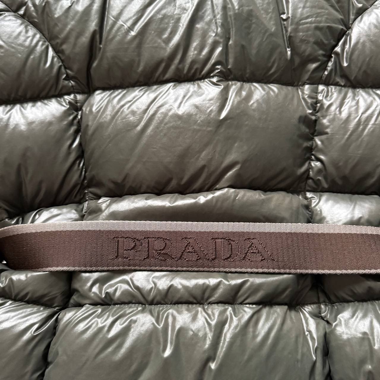 Rare Prada Vintage Khaki Nylon Belted Puffer Down Ski Jacket