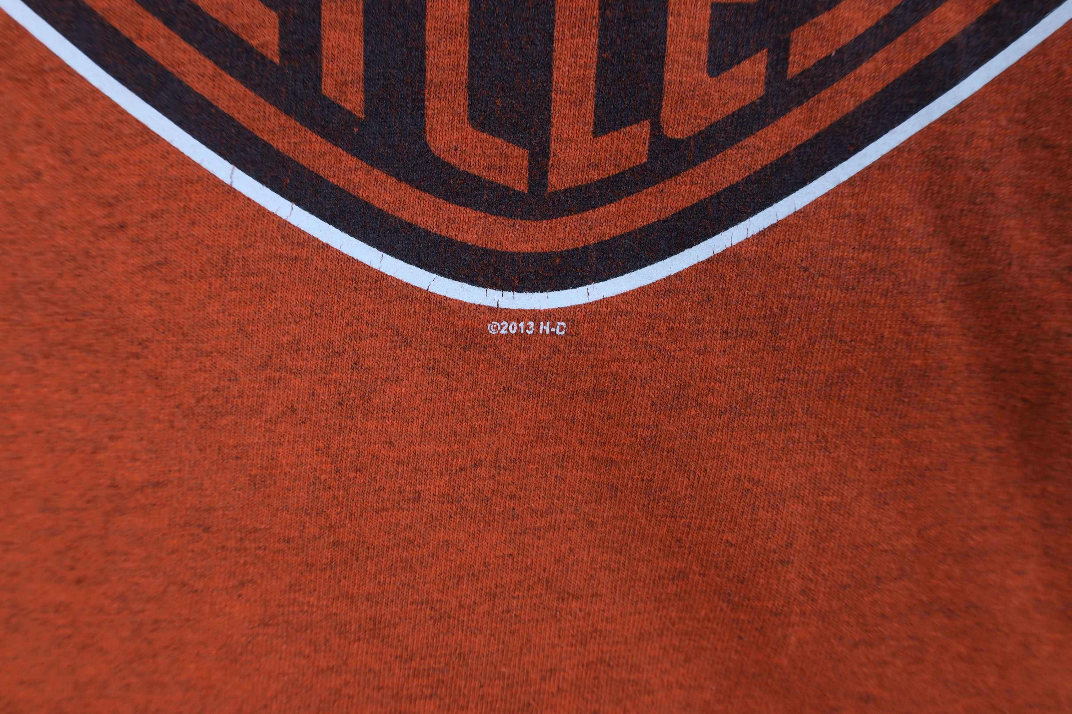 Harley Davidson Vintage Y2K Harley Davidson Spell Big Logo T-Shirt Orange Size US XL / EU 56 / 4 - 5 Thumbnail