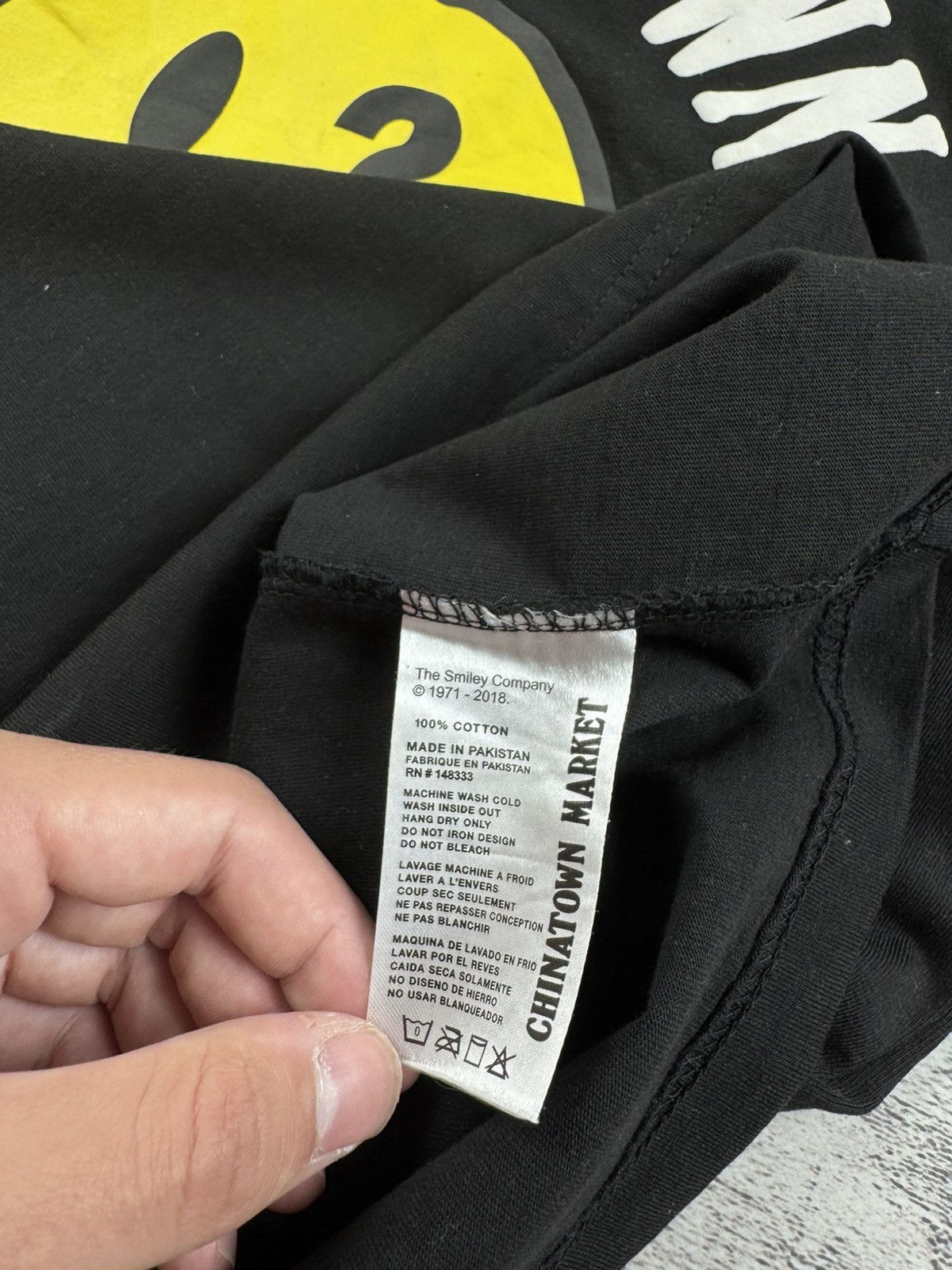 Japanese Brand Chinatown Market Smiley Men’s Medium Black Hip Hop Rap Cotton T Shirt Tee Jersey Size US M / EU 48-50 / 2 - 10 Thumbnail