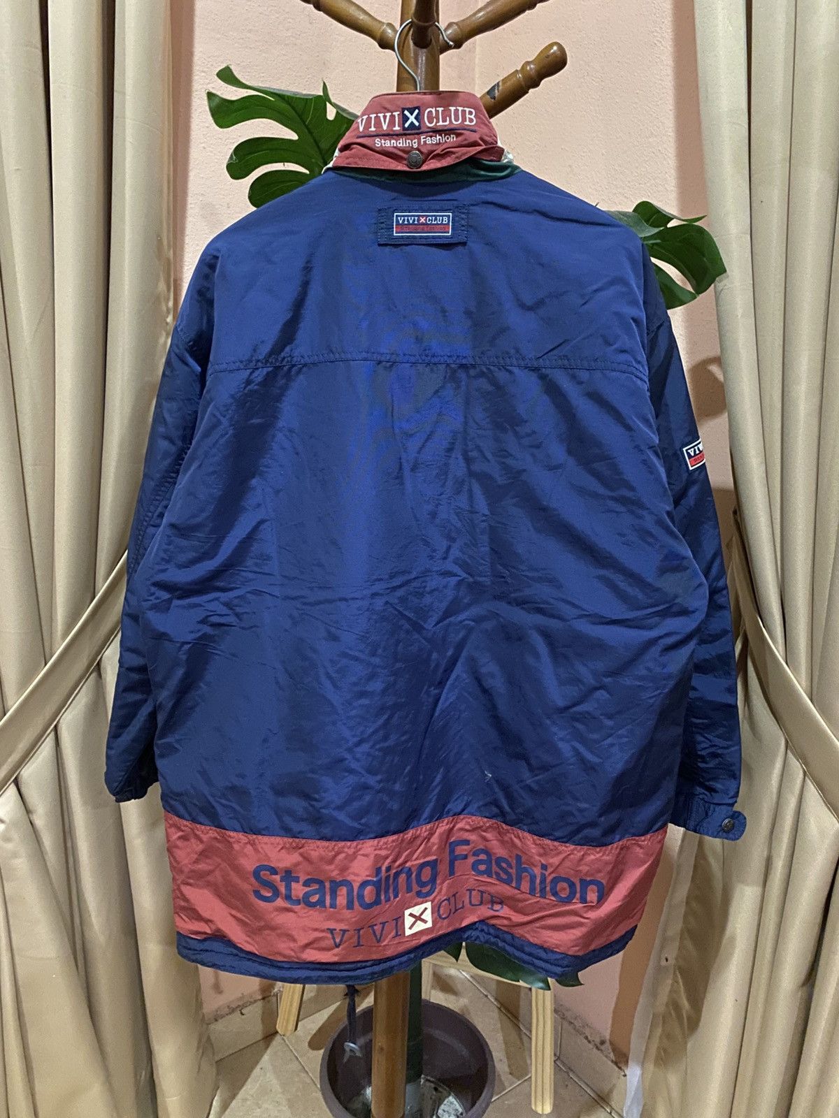 Vintage Vintage 90s VIVI X CLUB Nylon Windbreaker Jacket Blue Green Size US L / EU 52-54 / 3 - 4 Thumbnail