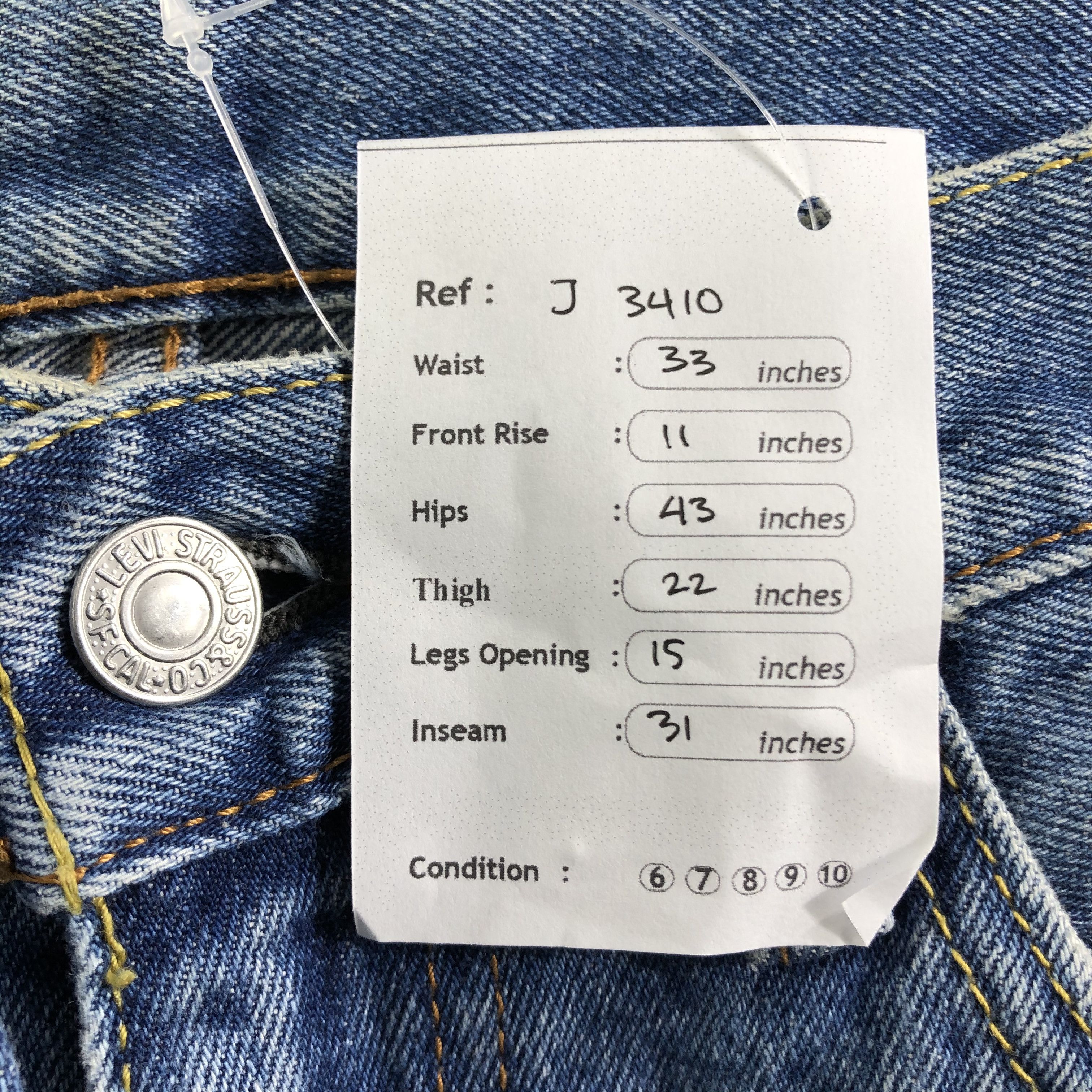 Levi's Vintage Blue Wash Levis 505 Jeans-J3410 Size US 33 - 11 Thumbnail