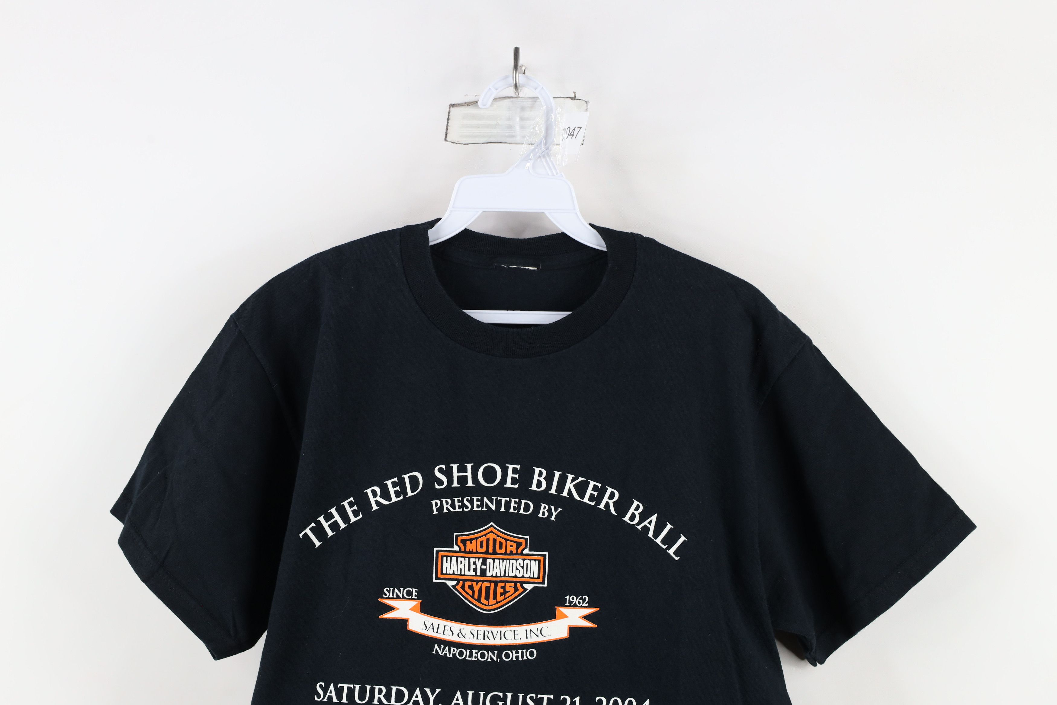 Harley Davidson × Vintage Vintage Harley Davidson Red Shoe Biker Ball T-Shirt Black Size US M / EU 48-50 / 2 - 2 Thumbnail