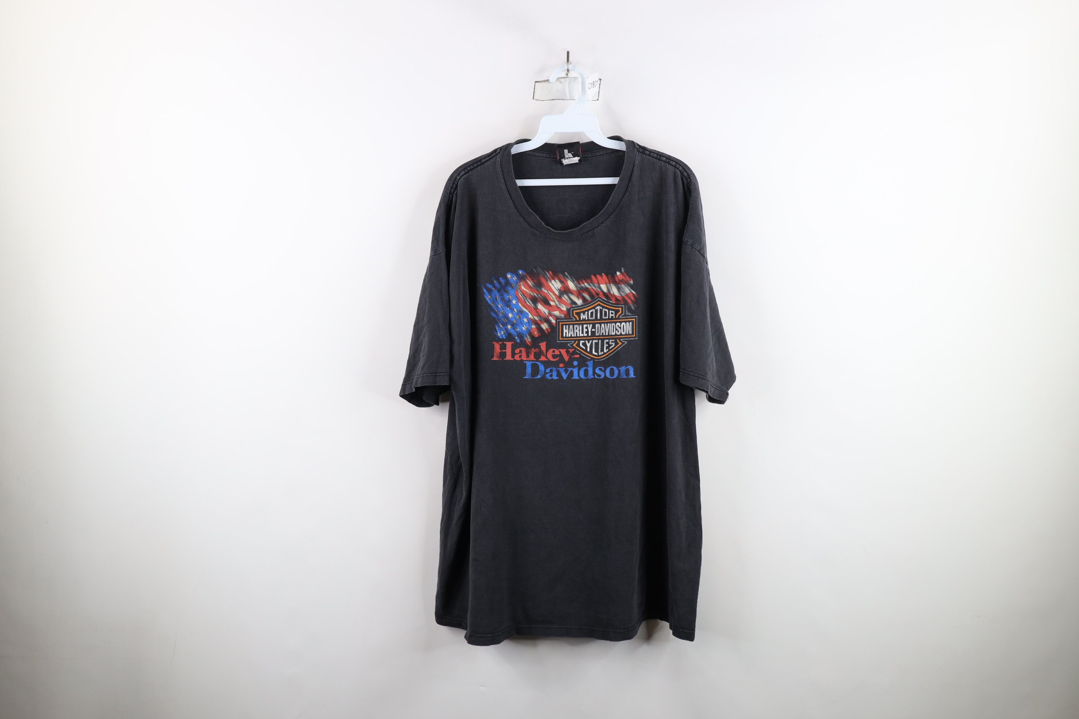 Harley Davidson × Vintage Vintage Harley Davidson Spell Out Big Logo T-Shirt Black USA Size US XXL / EU 58 / 5 - 1 Thumbnail