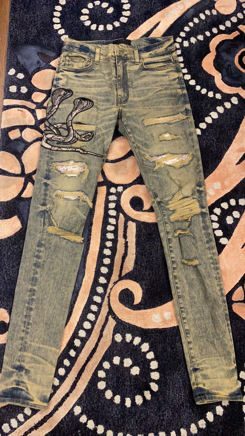 Amiri AMIRI 18Q Embroidered Patchwork Jeans - dmc Size US 32 / EU 48 - 1 Thumbnail