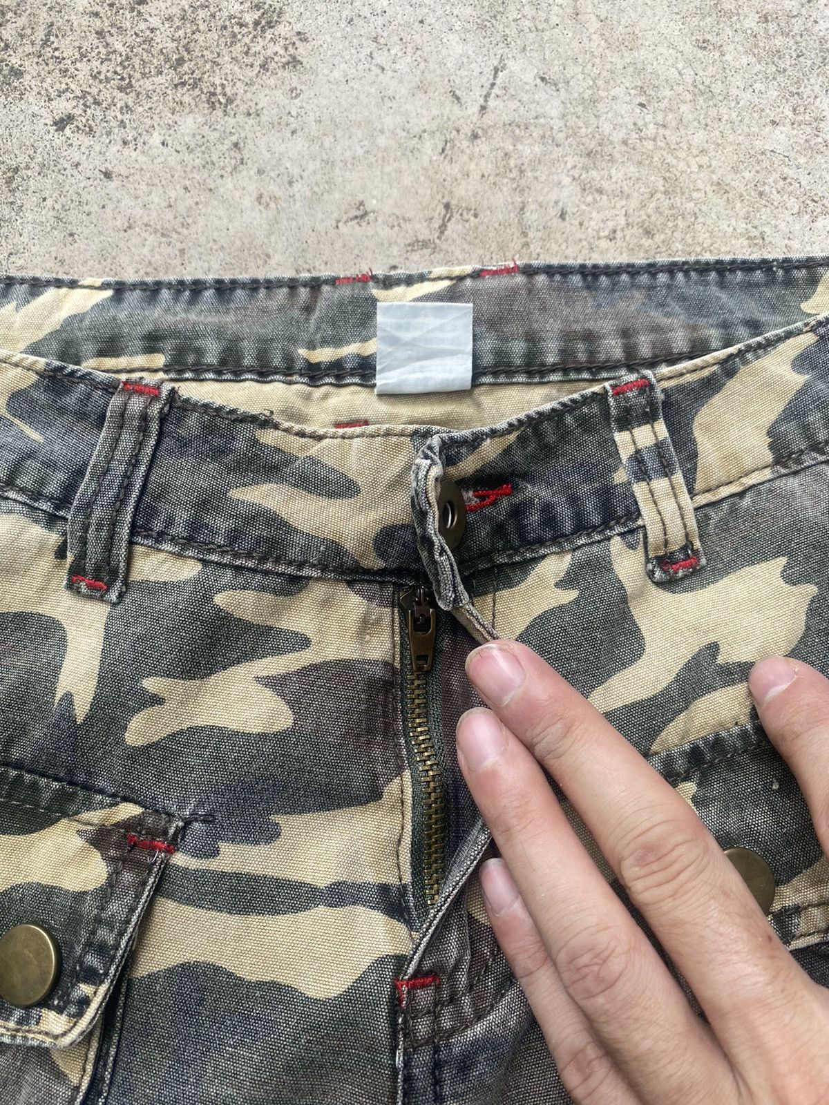 If Six Was Nine × Japanese Brand Flare Jeans Camo Cargo Bondage Bush Pants Low Rise Size US 29 - 11 Thumbnail