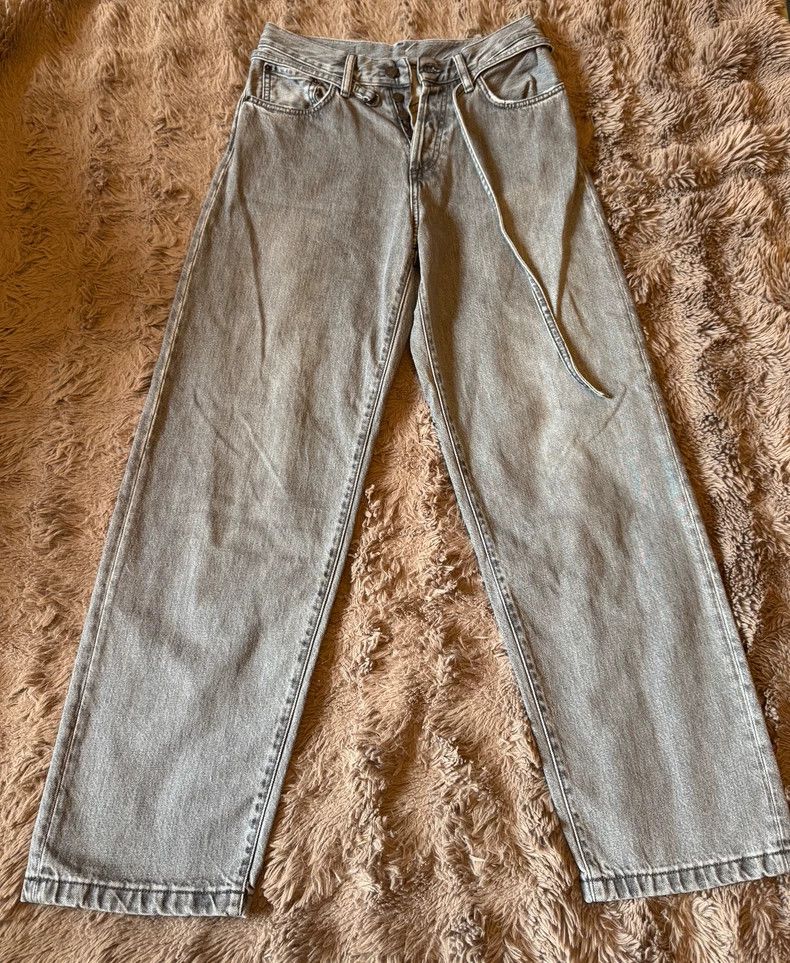 Acne Studios Acne Studios Wide-leg washed grey distressed belted jeans Size 25" / US 0 / IT 36 - 1 Thumbnail