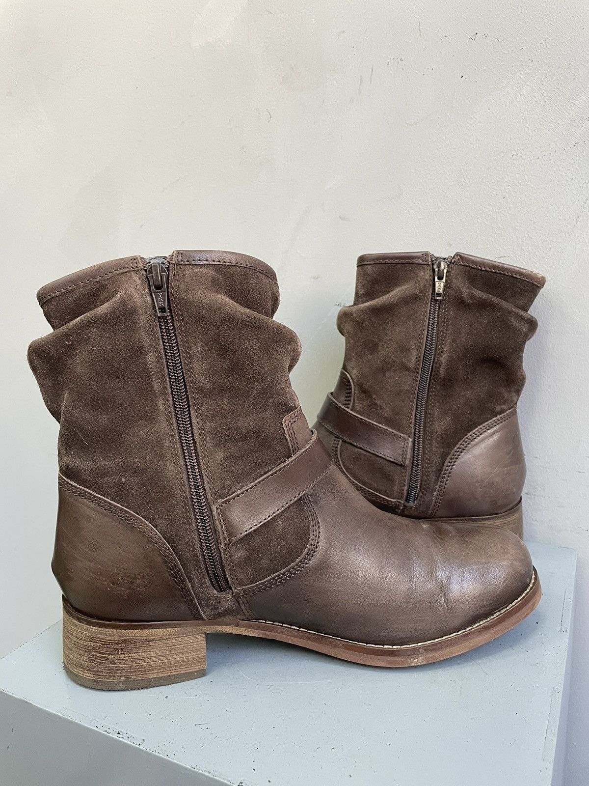 A.S.98 moto harley davidson style ankle leather boots y2k canvas Size US 8 / EU 41 - 10 Thumbnail