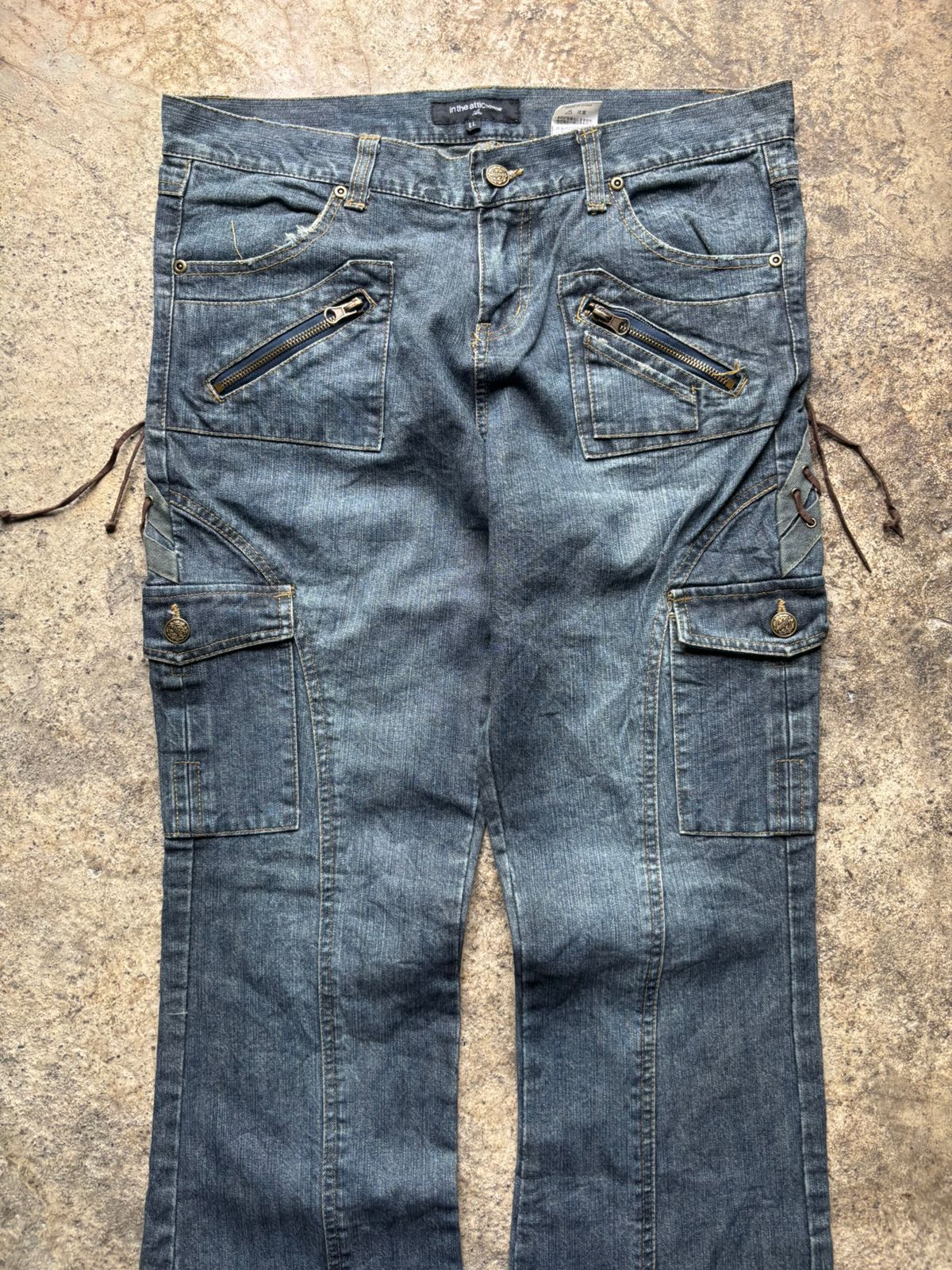 Japanese Brand 2000s In The Attic Japan Lace-Up Flared Jeans Size US 32 / EU 48 - 9 Thumbnail
