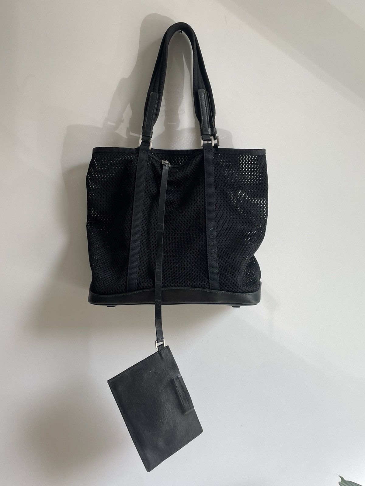 Prada Prada Bag Hand 1999 Tote Wallet Nylon Leather Sport Vintage Size ONE SIZE - 4 Thumbnail