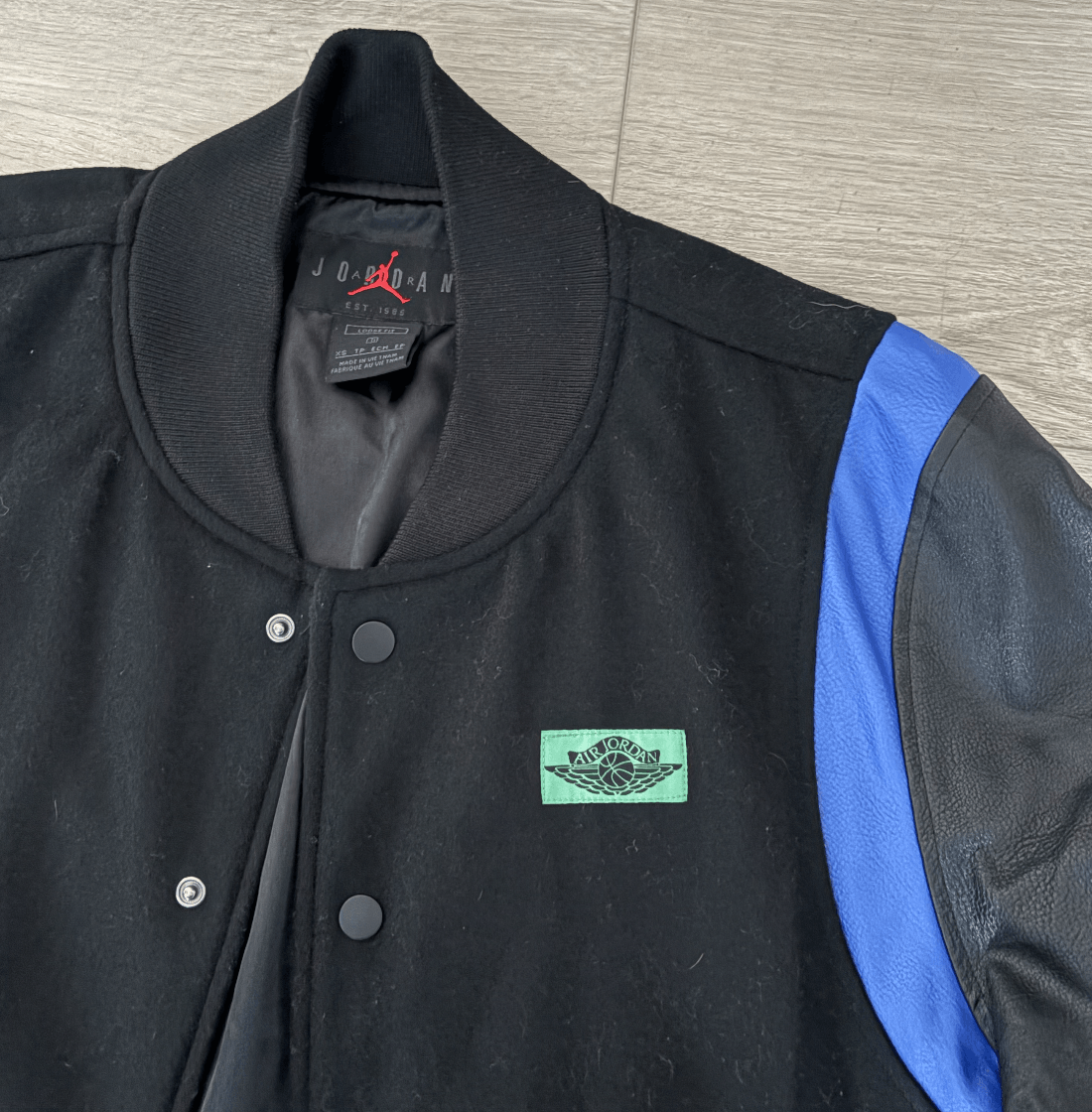 Jordan Brand Jordan x Aleali May Varsity Jacket XSmall Black Green Blue Size XS / US 0-2 / IT 36-38 - 7 Thumbnail