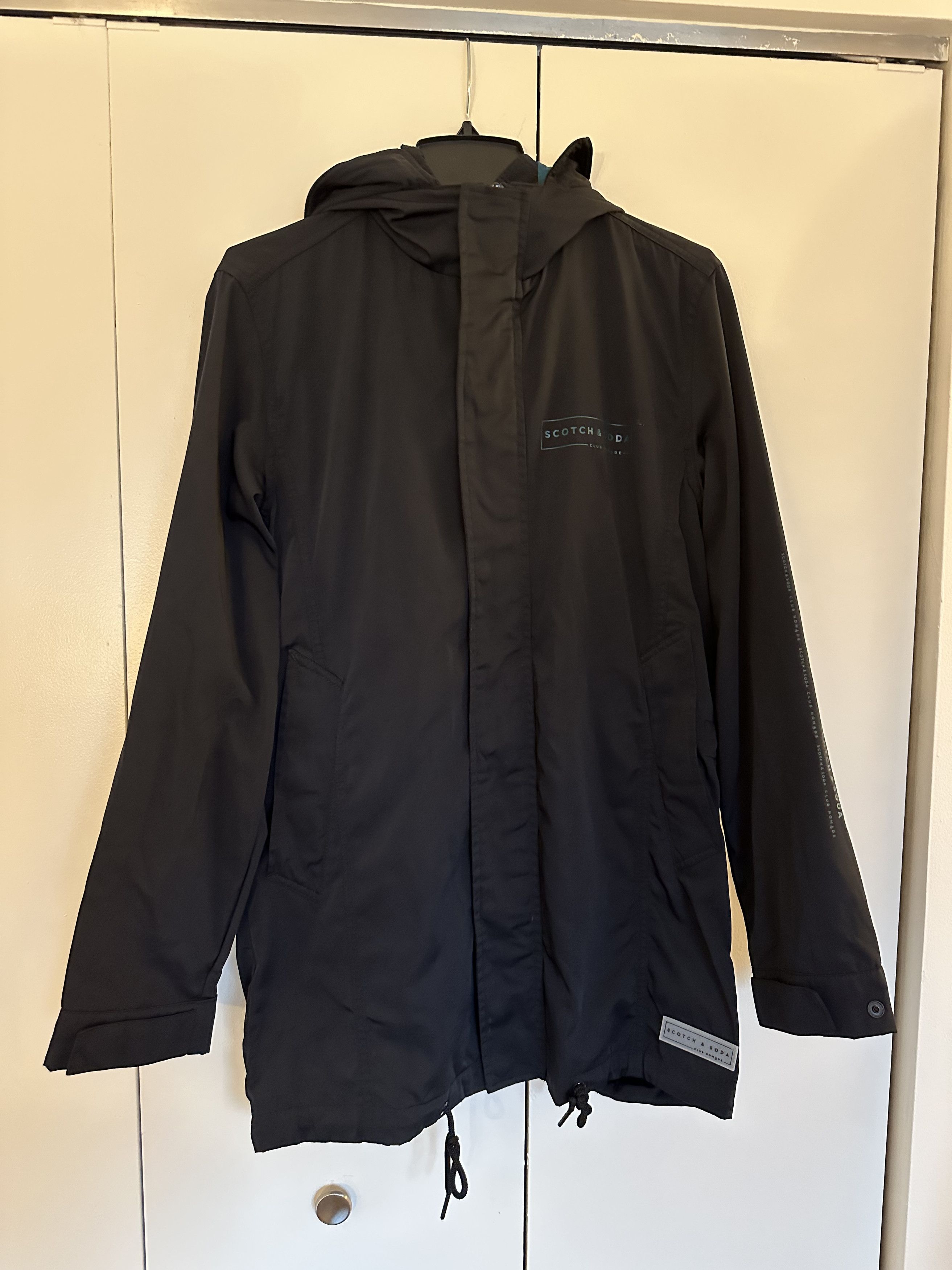 Scotch & Soda Black Technical Hooded Parka