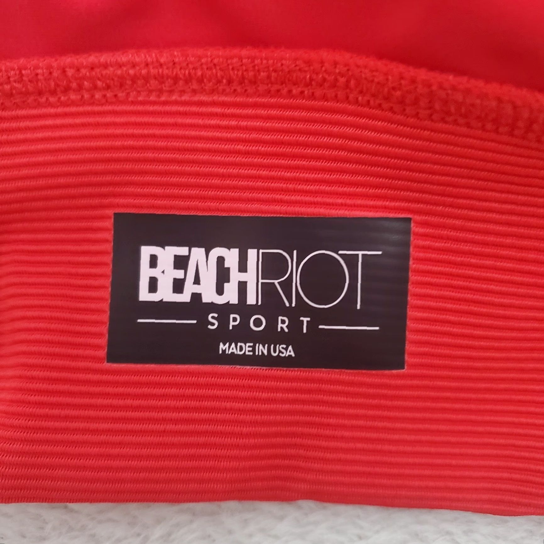 Beach Riot Beach Riot Beach Activewear Sports Bra Women L Red Ribbed Cropped Pullover Wireless Medium Support Size L / US 10 / IT 46 - 3 Thumbnail