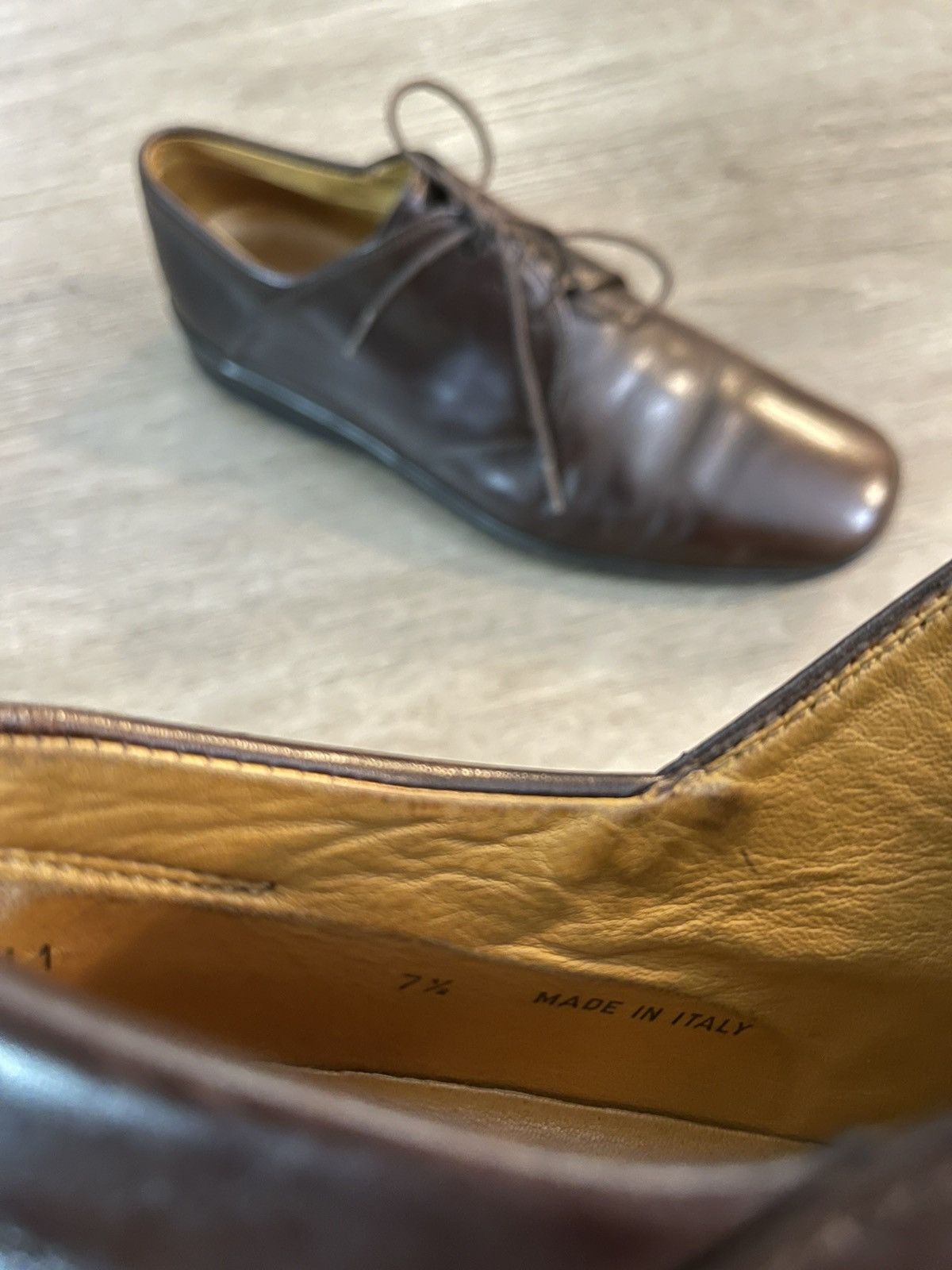 Ermenegildo Zegna Ermenegildo Zegna Vintage Brown Dress Shoes Size US 7.5 / EU 40-41 - 8 Thumbnail