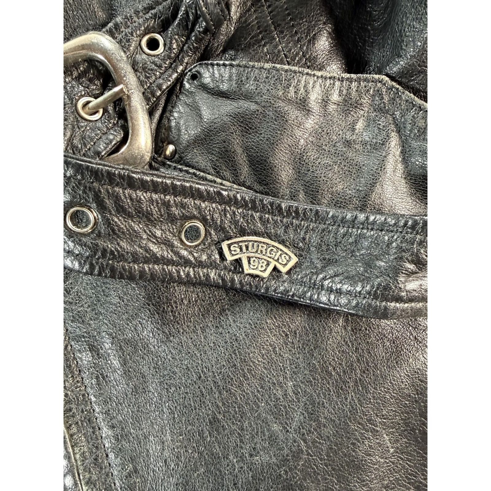 Harley Davidson VINTAGE Harley Davidson Jacket Womens Medium Black Leather Moto Biker 90s Size M / US 6-8 / IT 42-44 - 7 Thumbnail