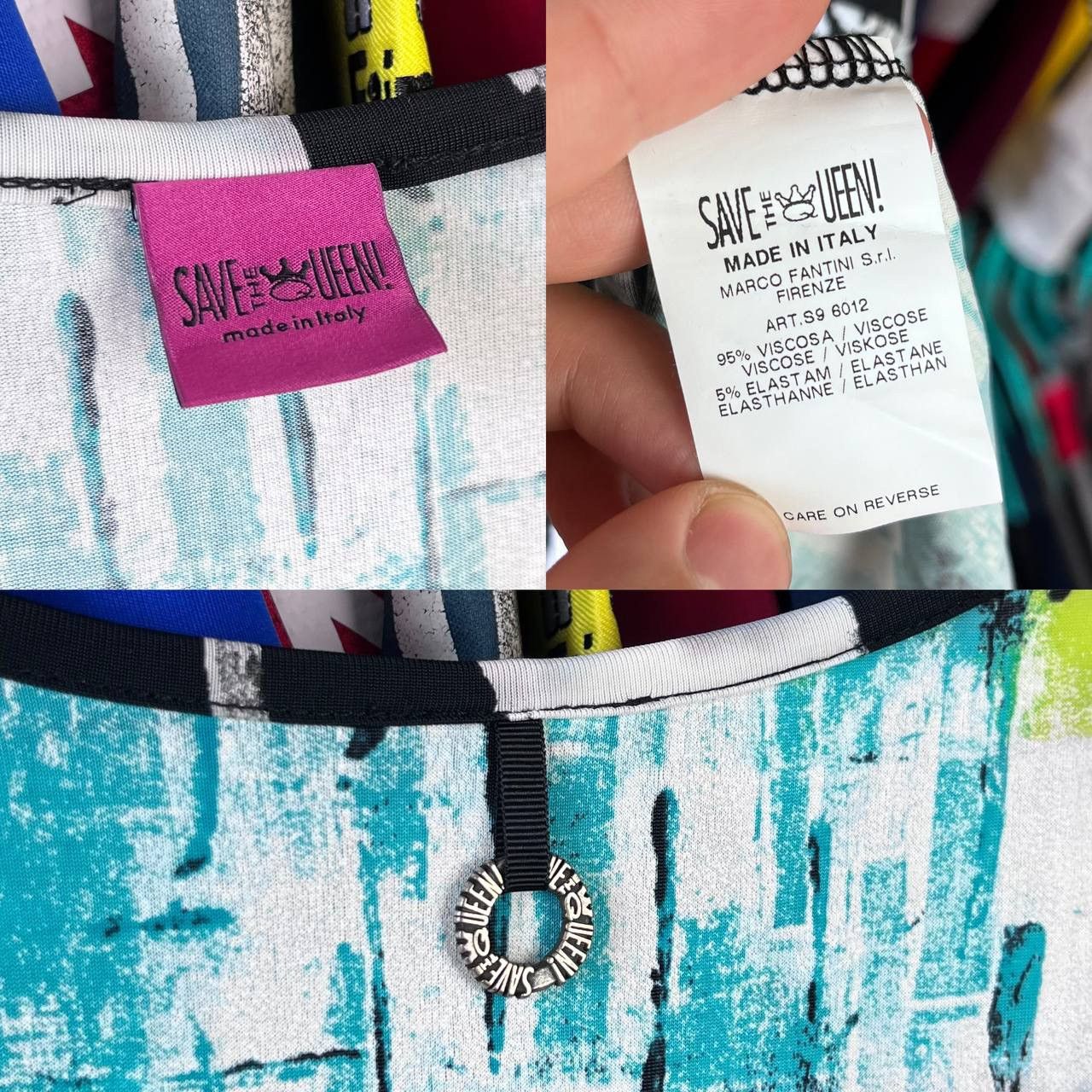 Other Save The Queen Graphic Floral 3/4 Sleeve Mesh Top Blouse Size XL / US 12-14 / IT 48-50 - 10 Thumbnail