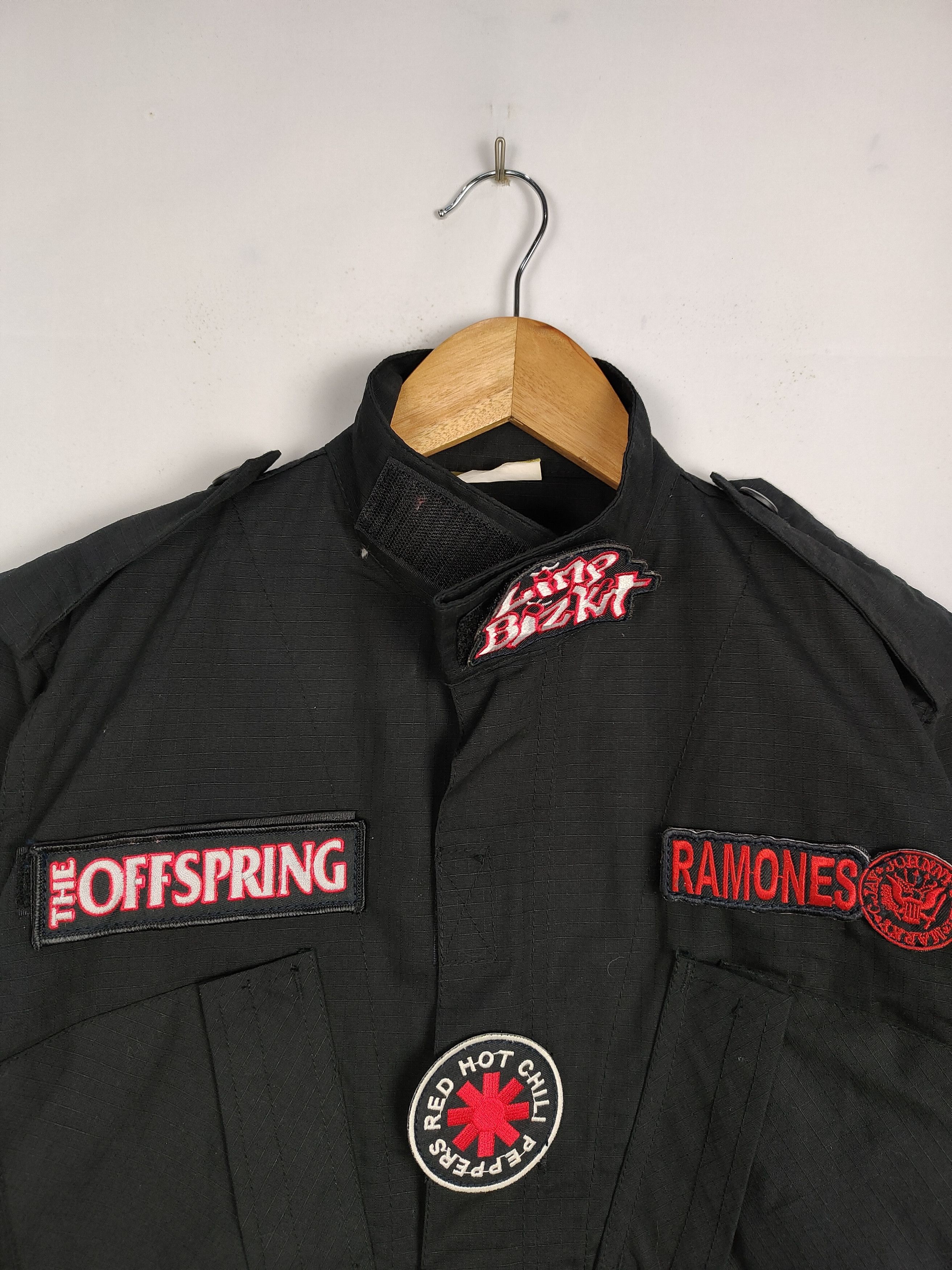 Band Tees Black Military Jacket with Bands Patches Size US M / EU 48-50 / 2 - 4 Thumbnail