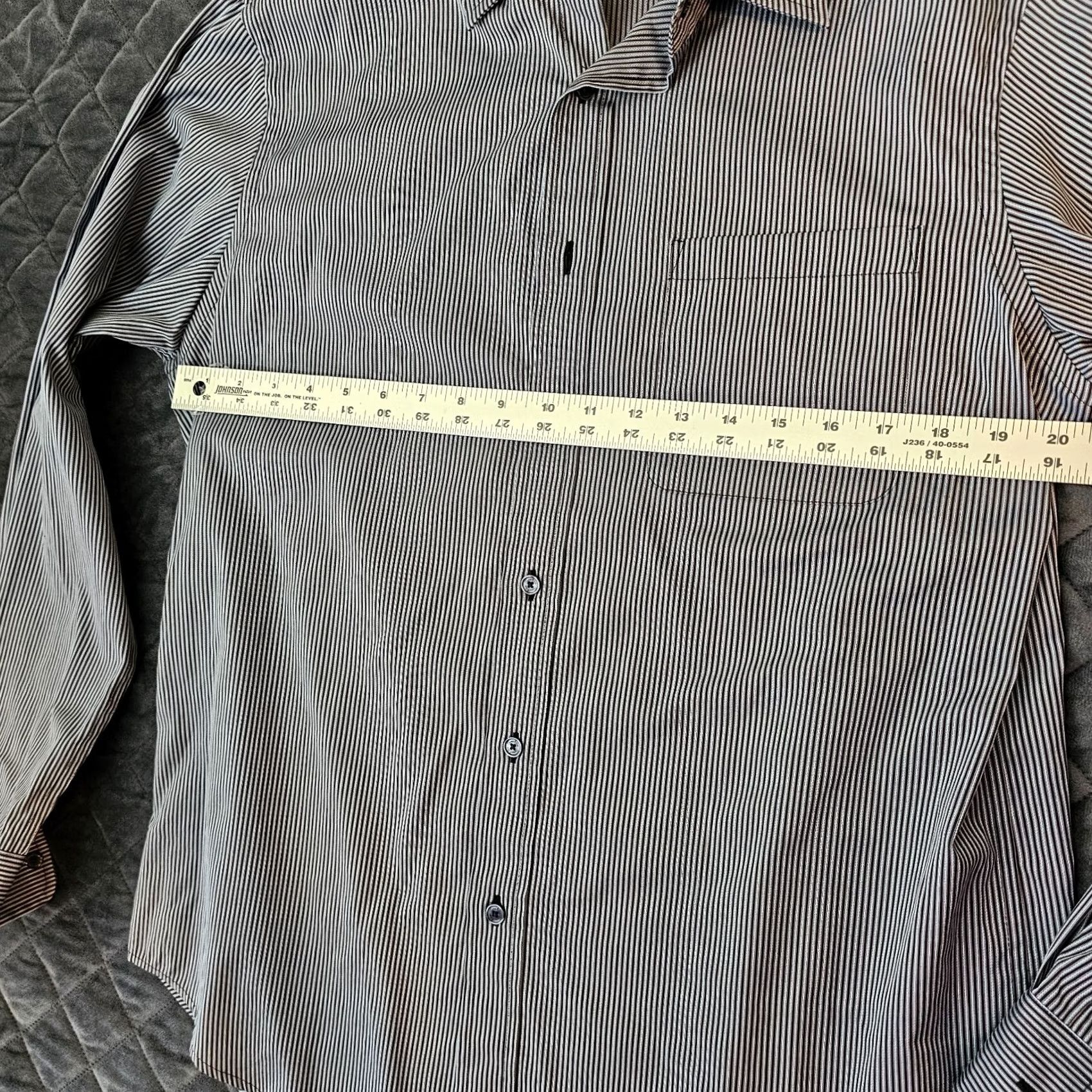 Tasso Elba Tasso Elba Shirt Blue Stripe Button-Up Long Sleeve M Pocket Mens Modern Fit Shirt Size US M / EU 48-50 / 2 - 6 Thumbnail